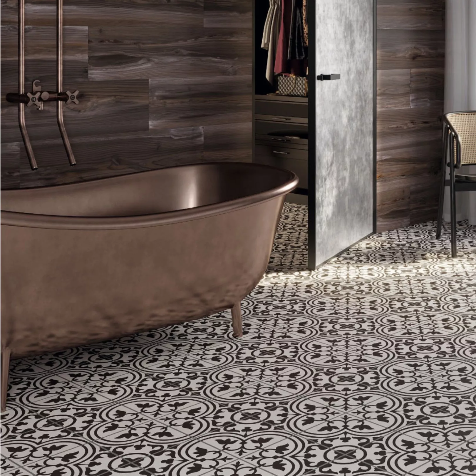 Carrelage grès cérame effet graphique carreau ciment ANTICO PRESCORED