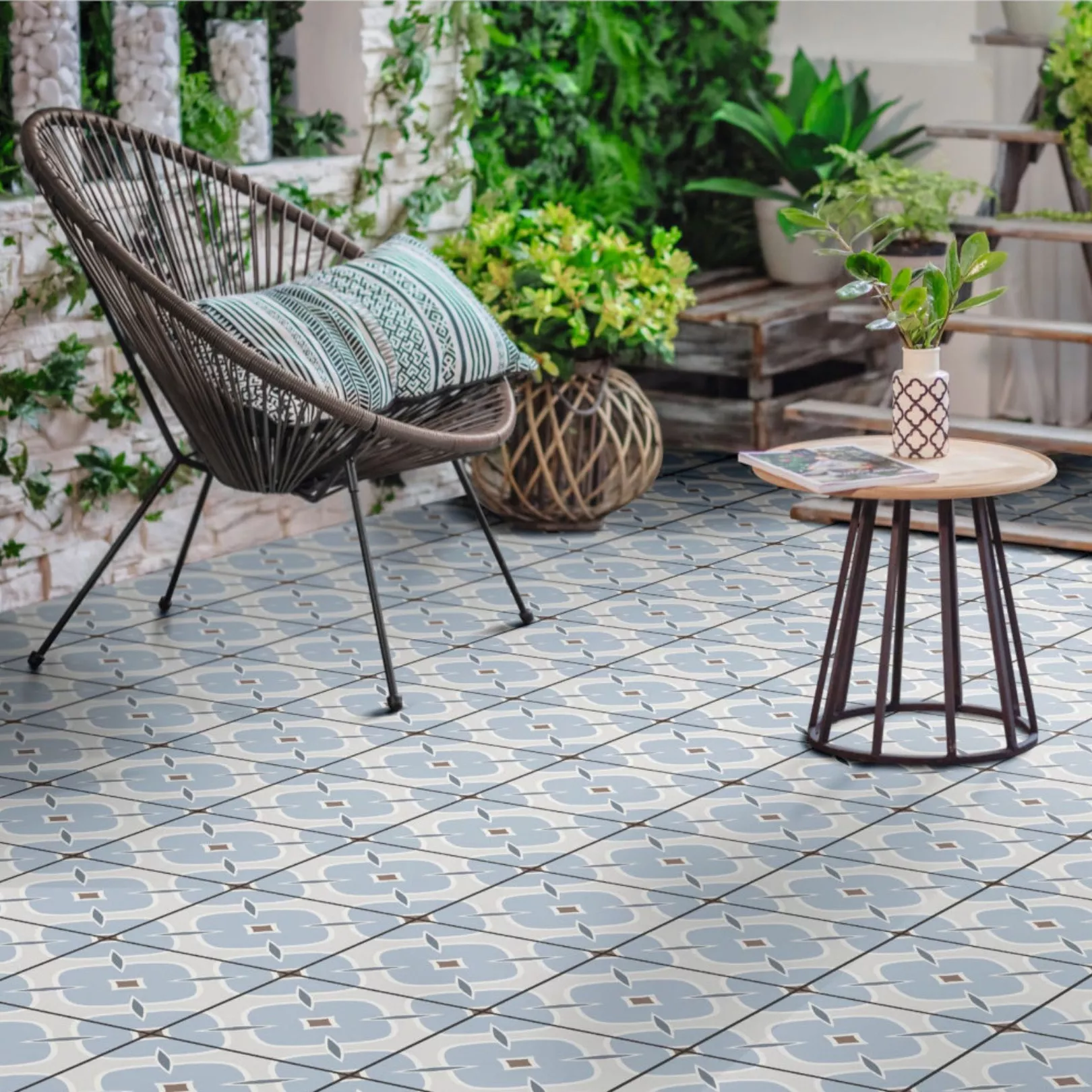 Carrelage grès cérame effet graphique carreau ciment PONTI PRESCORED