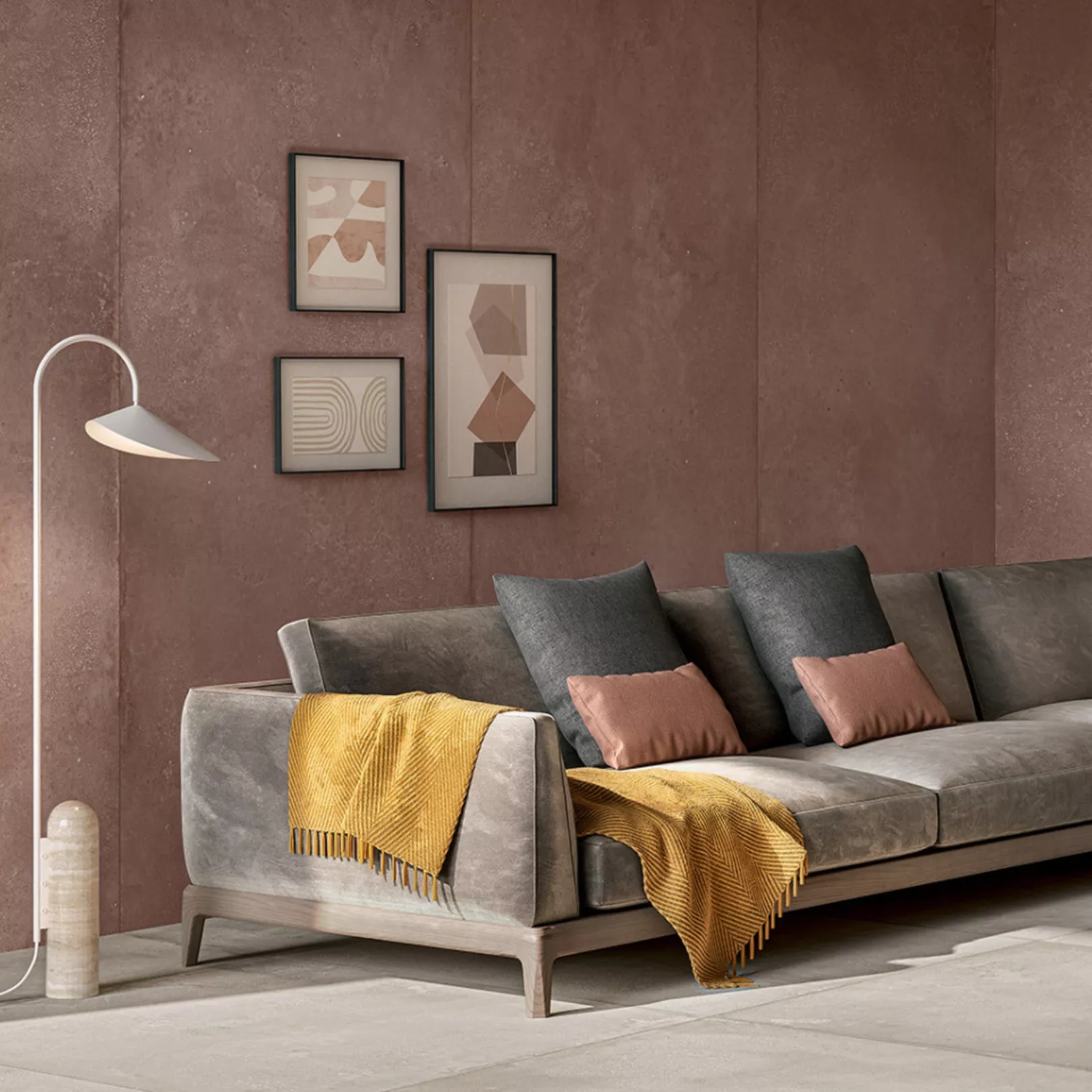 Carrelage grès cérame effet pierre Pigmento (7 couleurs, 5 formats + plinthe)