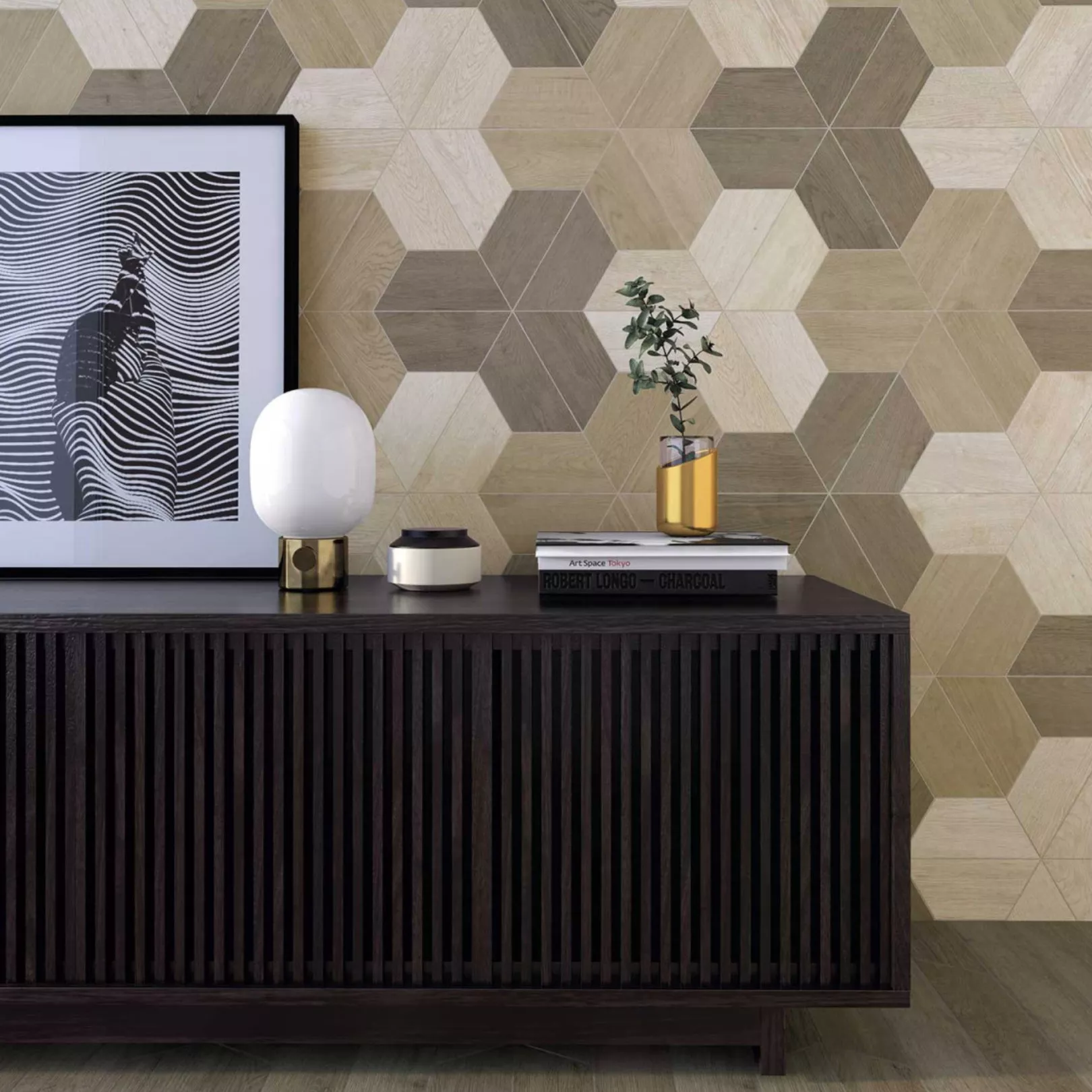 Carrelage grès cérame 60° Trapezium Wood effet bois (3 couleurs)