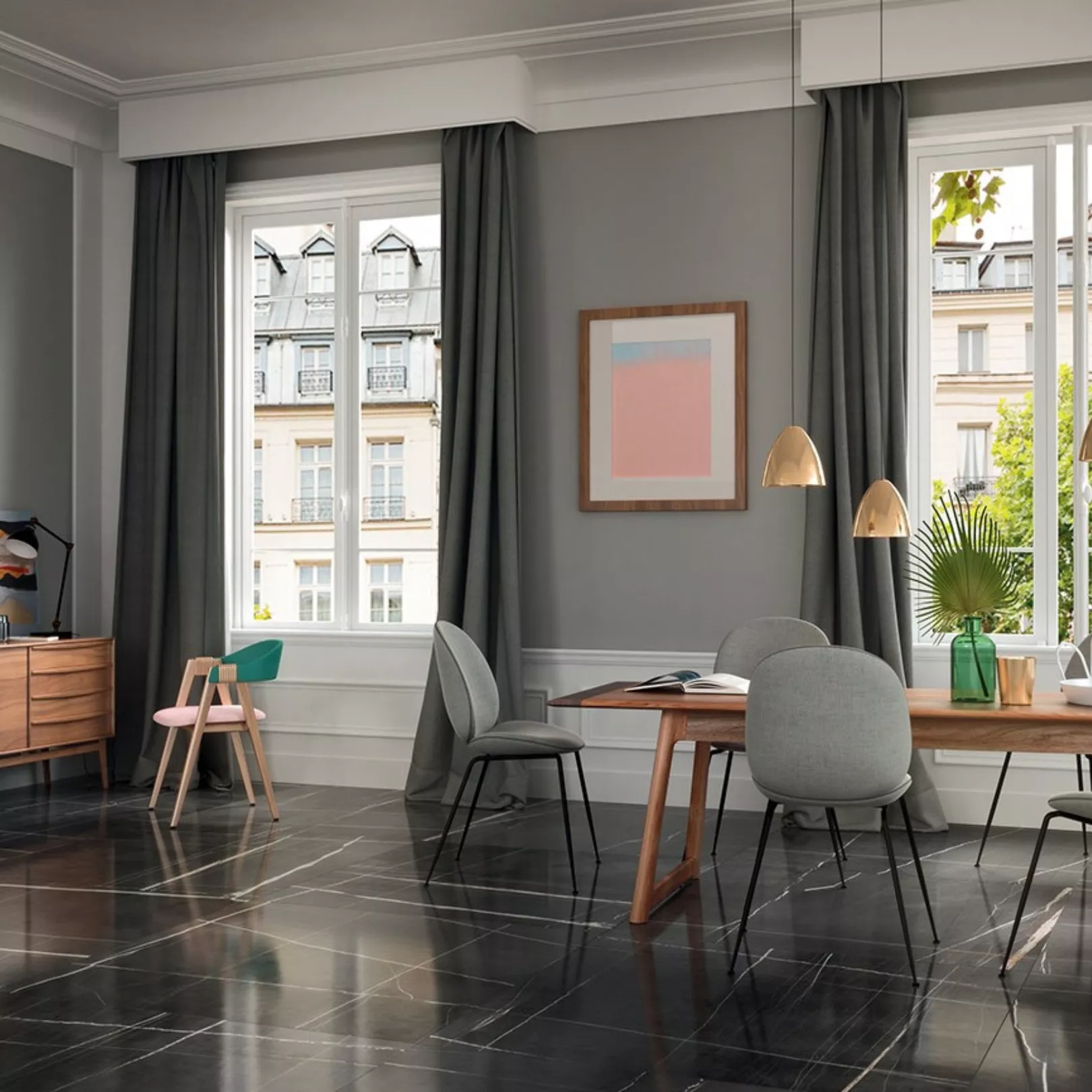 Carrelage grès cérame effet marbre Infinito 2.0 Sahara Noir