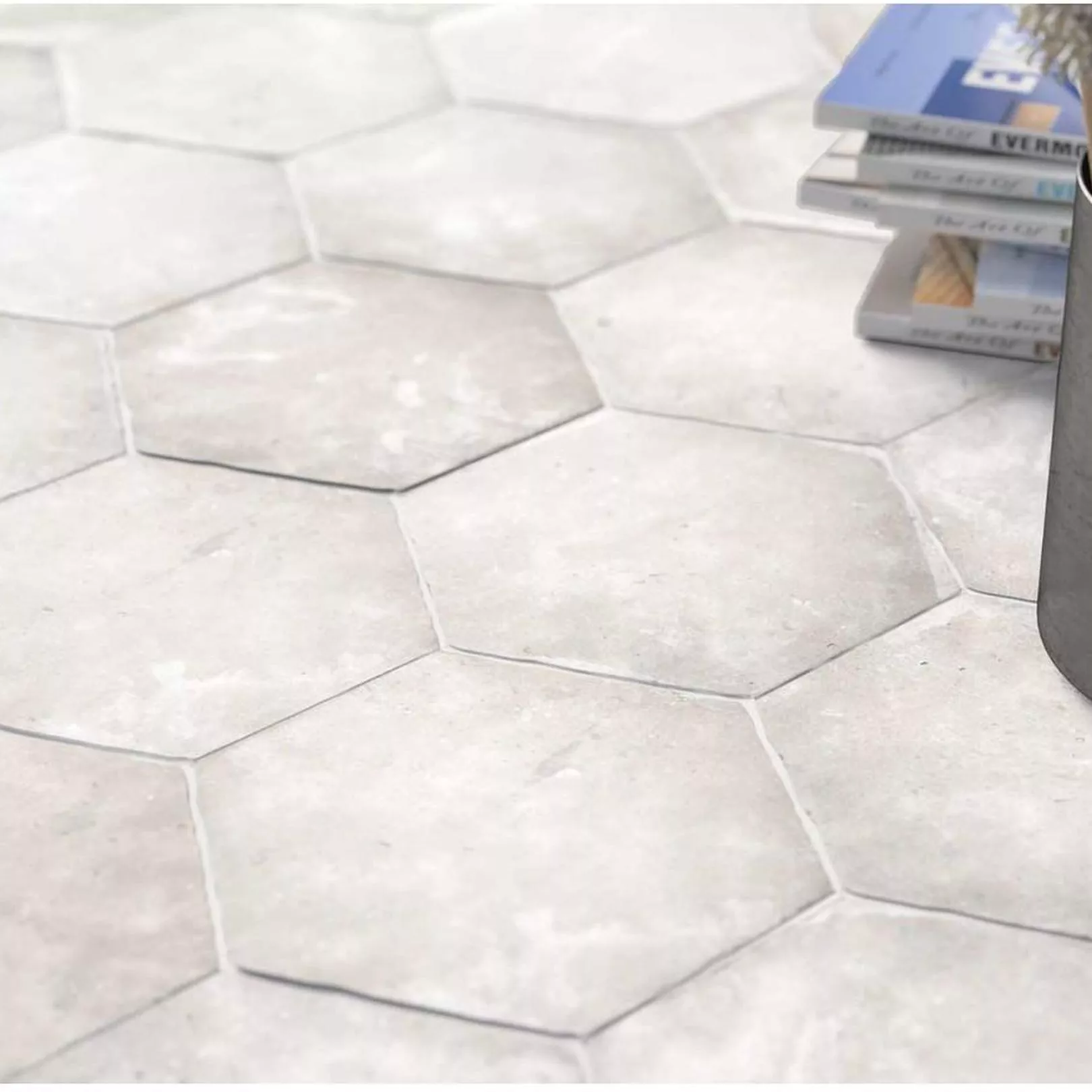 Carrelage grès cérame effet terre cuite patinée COTTAGE HEXAGONE 16x14cm