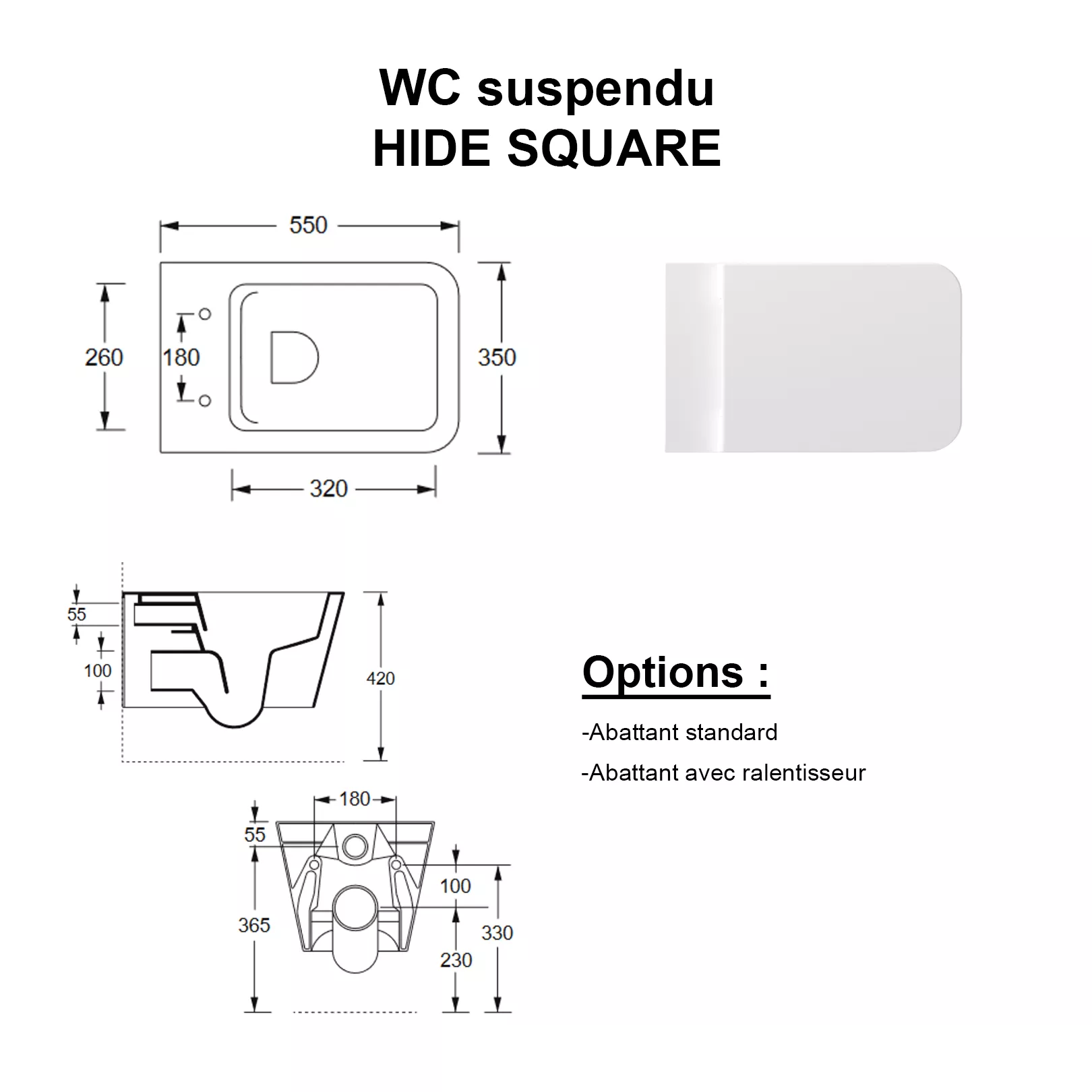 WC suspendu HIDE Square