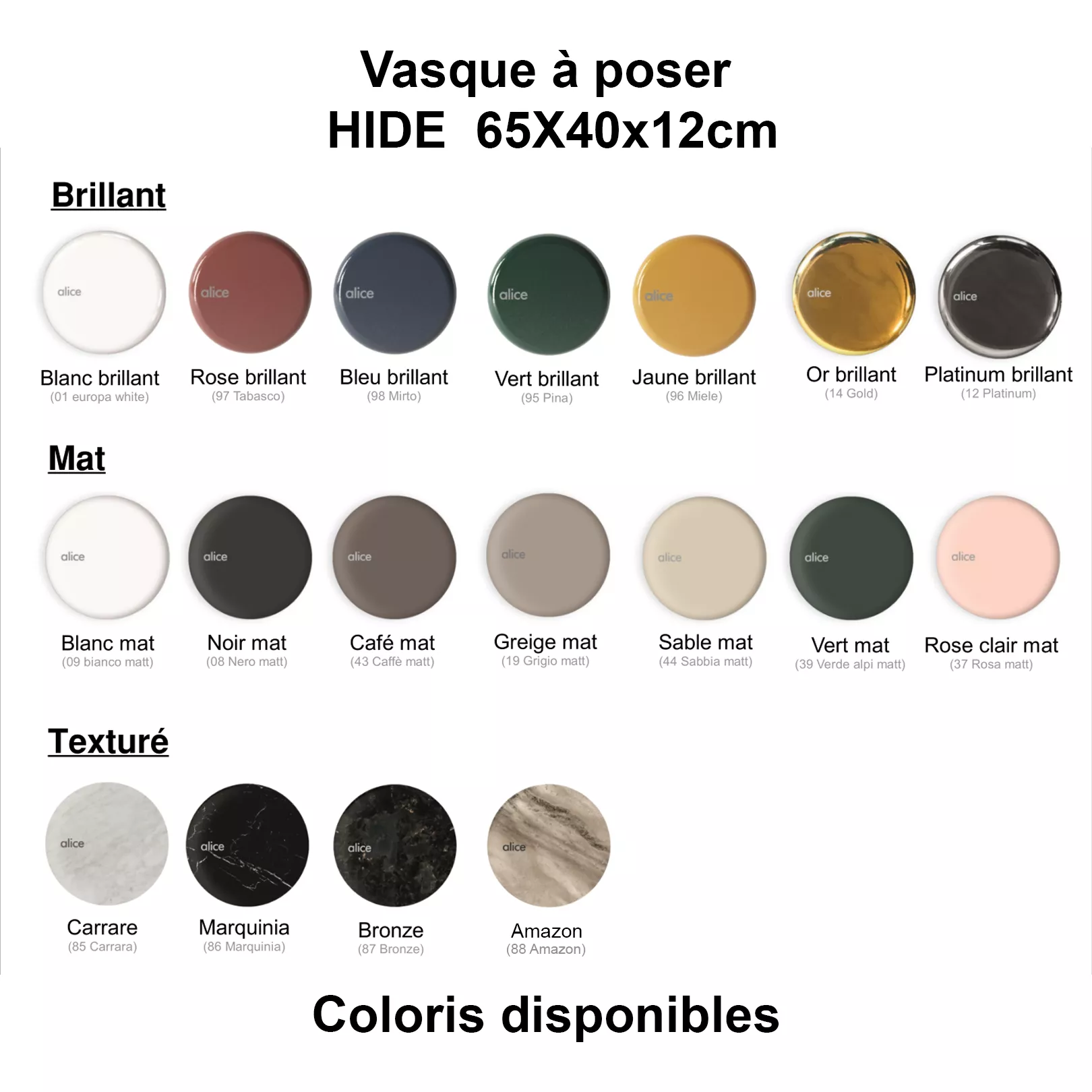 Lavabo, vasque Hide Rectangle 65x40cm