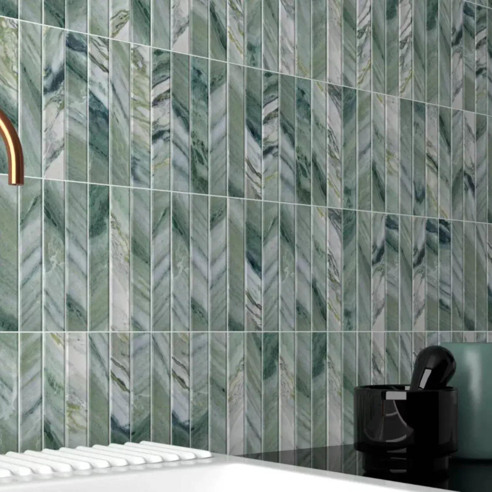 Mosaïque en grès cérame BIG BARS MARBLE