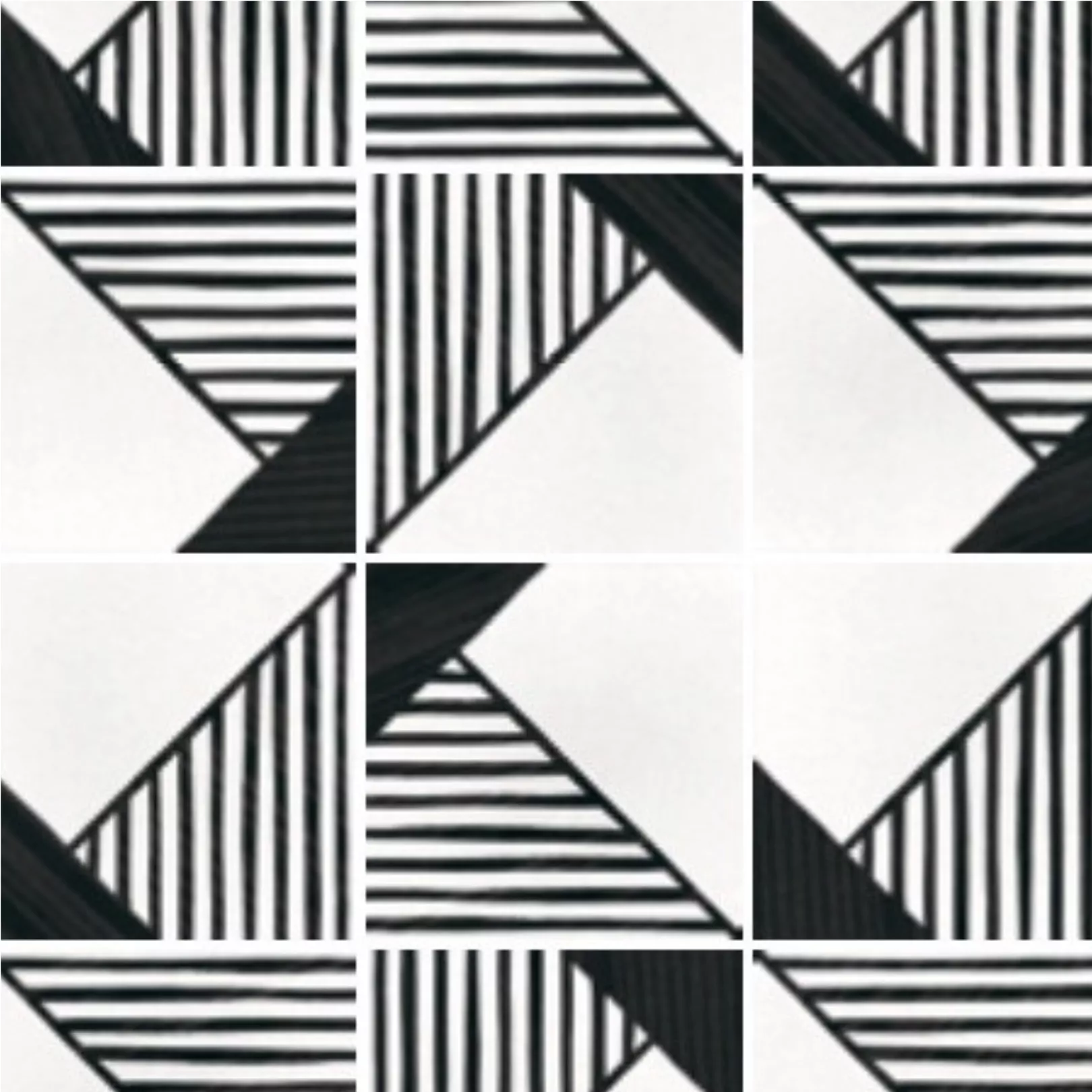 Carrelage grès cérame effet carreau de ciment CAPRICE DECO B&W ORIGAMI 20x20cm