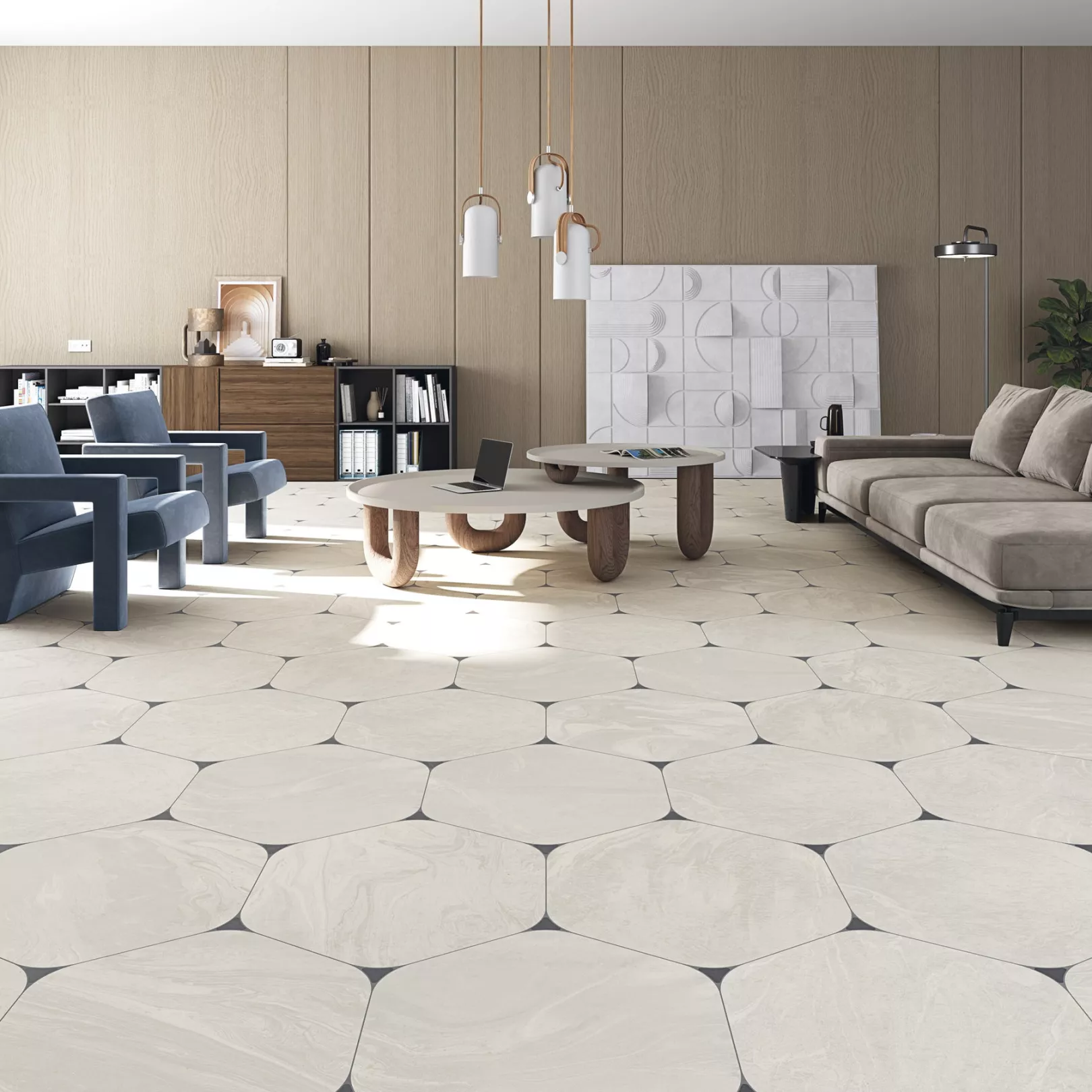 Carrelage grès cérame effet pierre PIETRA SALERNO