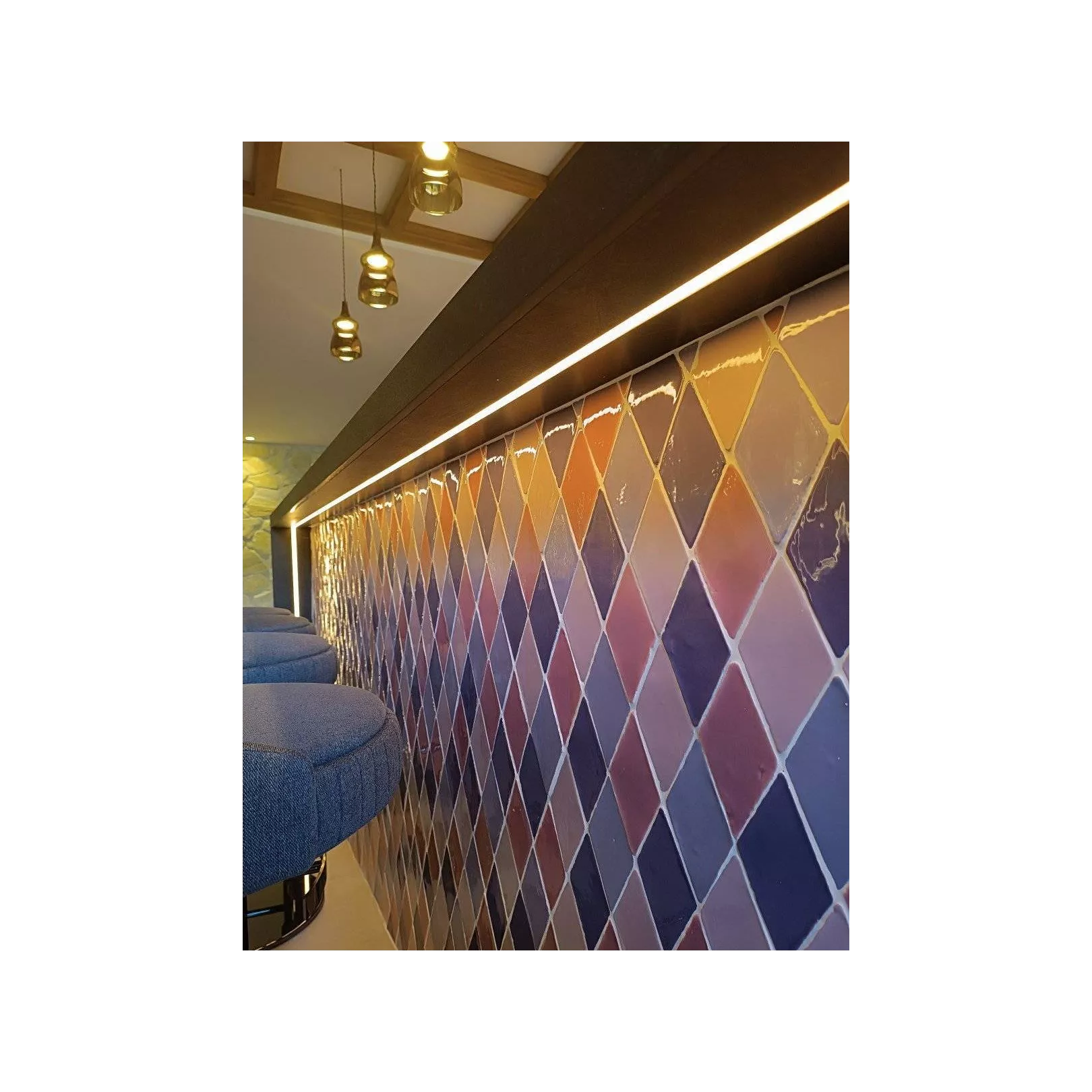 Carrelage mural TERRE CUITE ÉMAILLÉE Artisanale LOSANGE