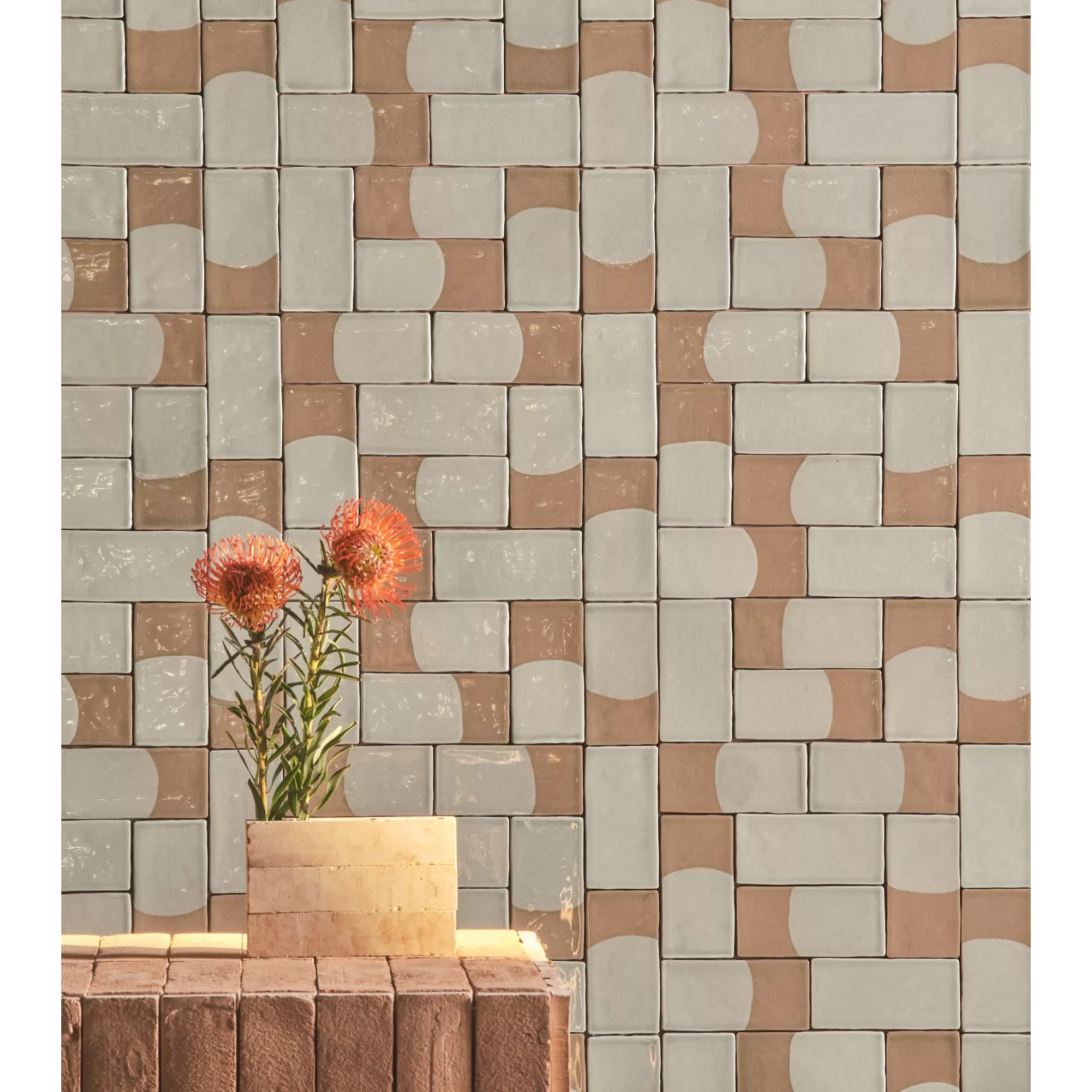 Carrelage mural émaillé artisanal FORNACE BRIONI "FLUVIALE" BY Cristina CELESTINO