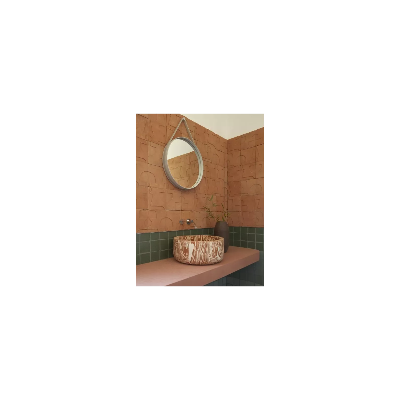 Carrelage mural terre mêlée ou émaillé artisanal FORNACE BRIONI - CORSINI - "Giardino all'italia" par Cristina CELESTINO