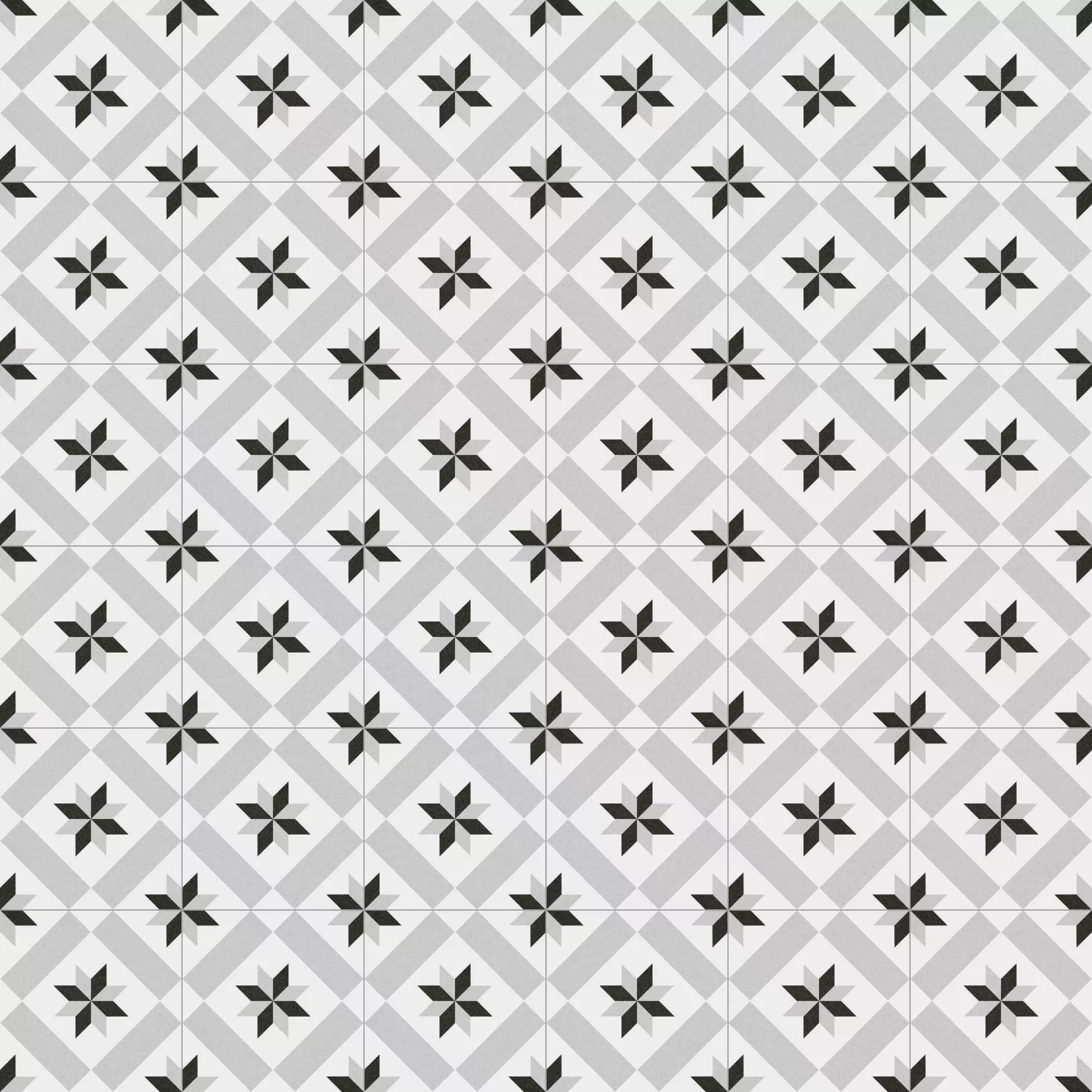 Carrelage grès effet carreau ciment 1900 Calvet gris, 20x20cm 