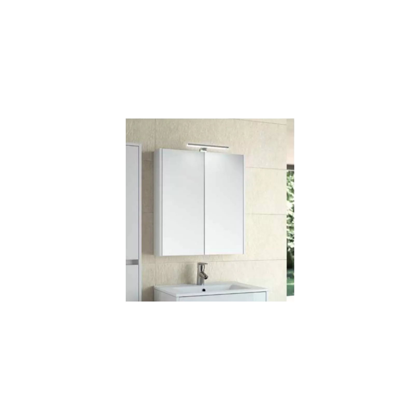Armoire miroir suspendue de salle de bain, faible profondeur, Schwan 600 et 800
