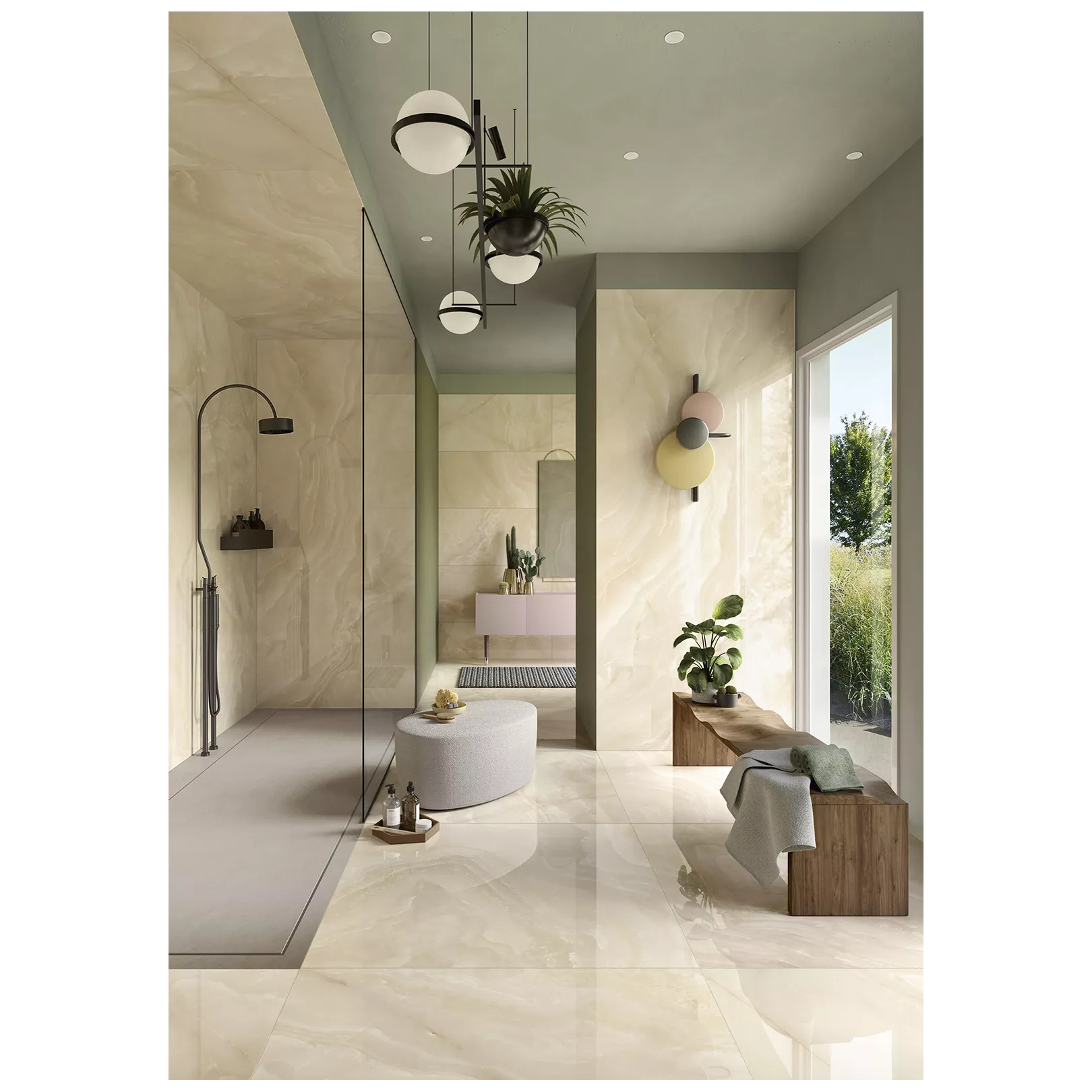 Carrelage grès cérame effet marbre NOBLESSE - ONYX OYSTER