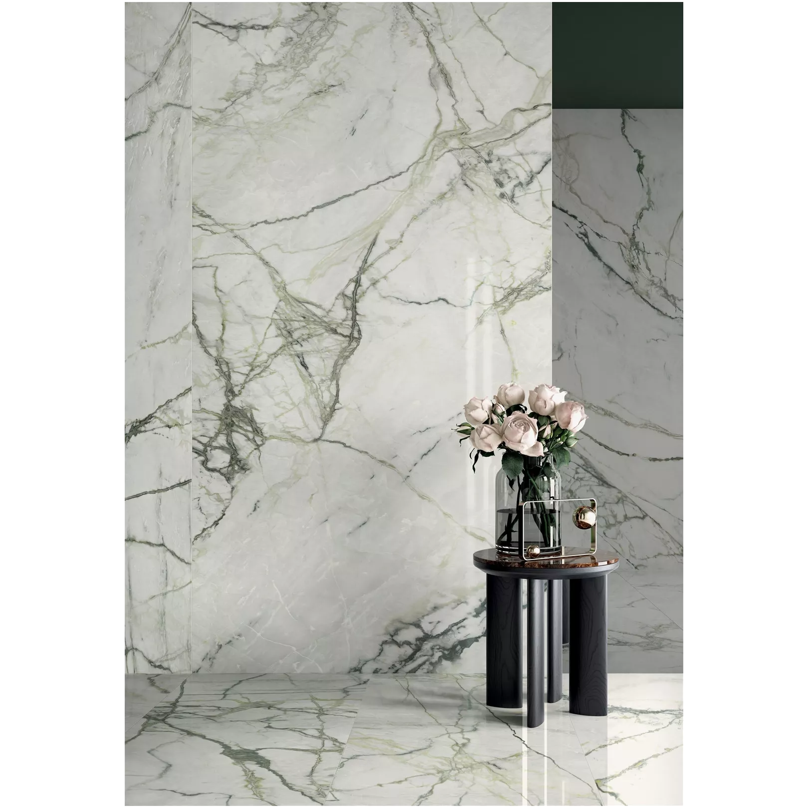 Carrelage grès cérame effet marbre NOBLESSE - CALACATTA EMERALD