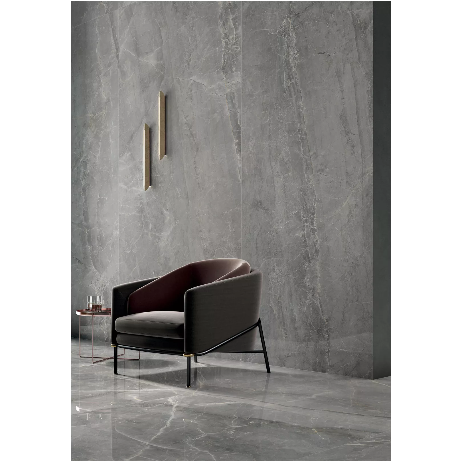 Carrelage grès cérame effet marbre NOBLESSE - GRAY MARBLE
