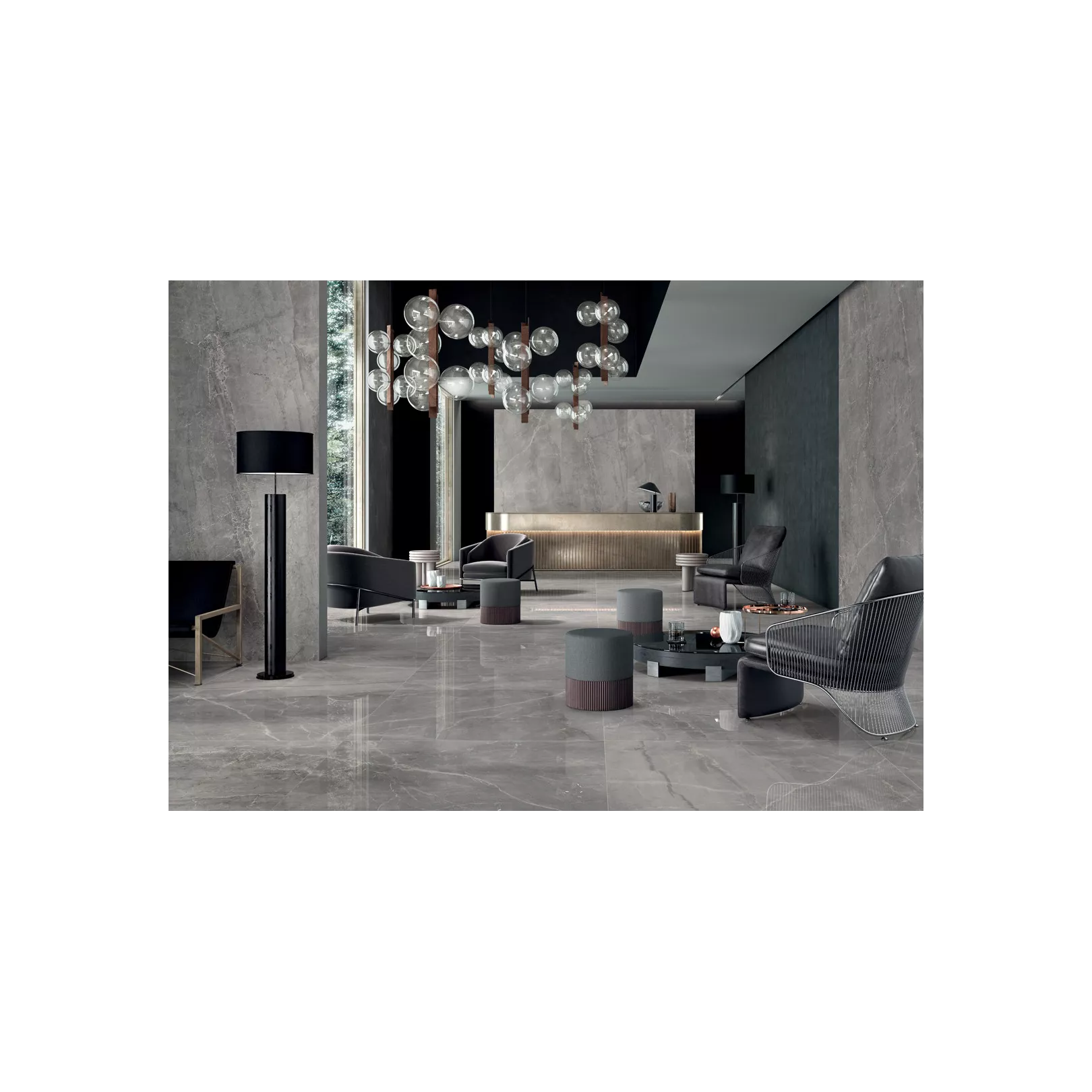 Carrelage grès cérame effet marbre NOBLESSE - GRAY MARBLE