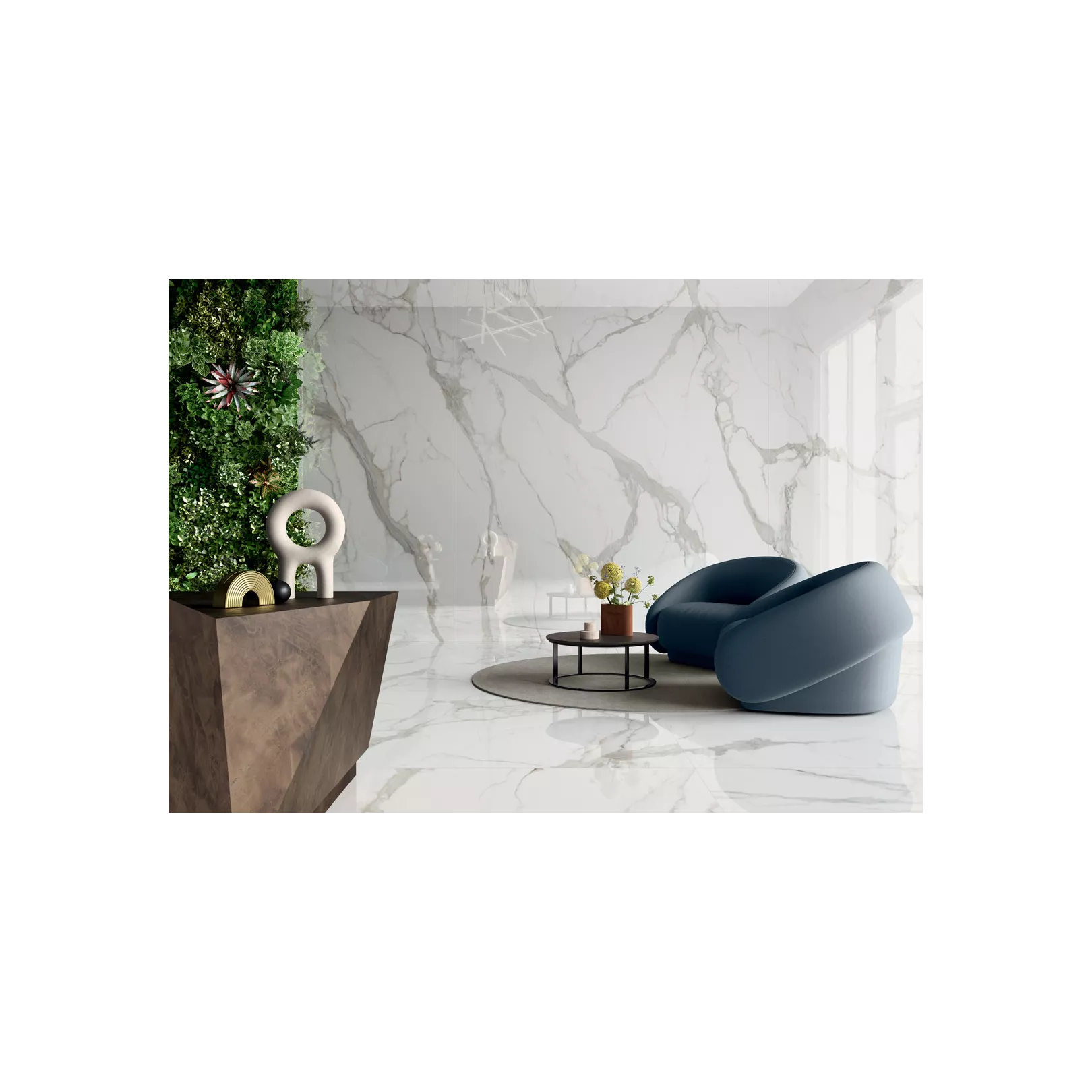 Carrelage grès cérame effet marbre NOBLESSE - CALACATTA PRESTIGE