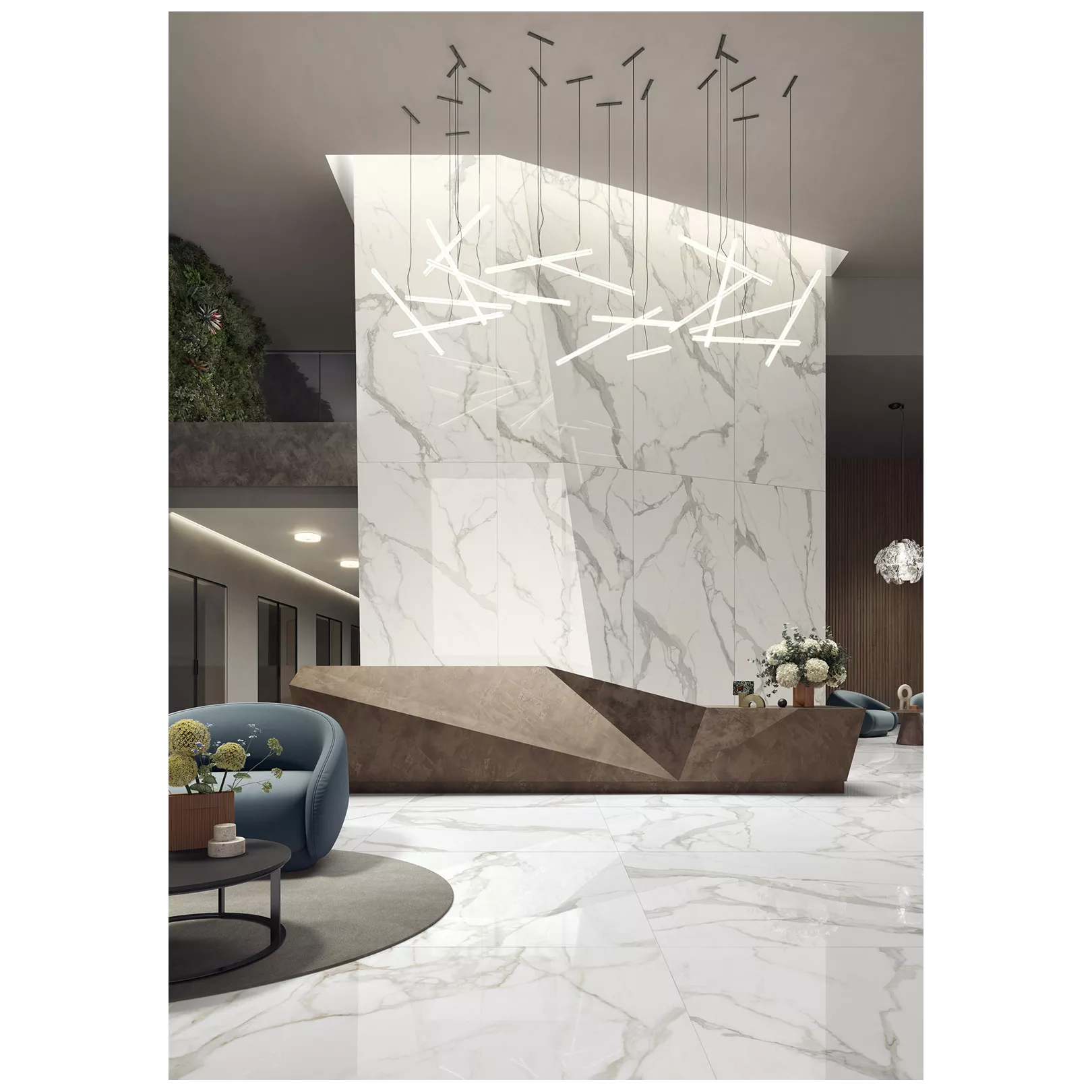 Carrelage grès cérame effet marbre NOBLESSE - CALACATTA PRESTIGE
