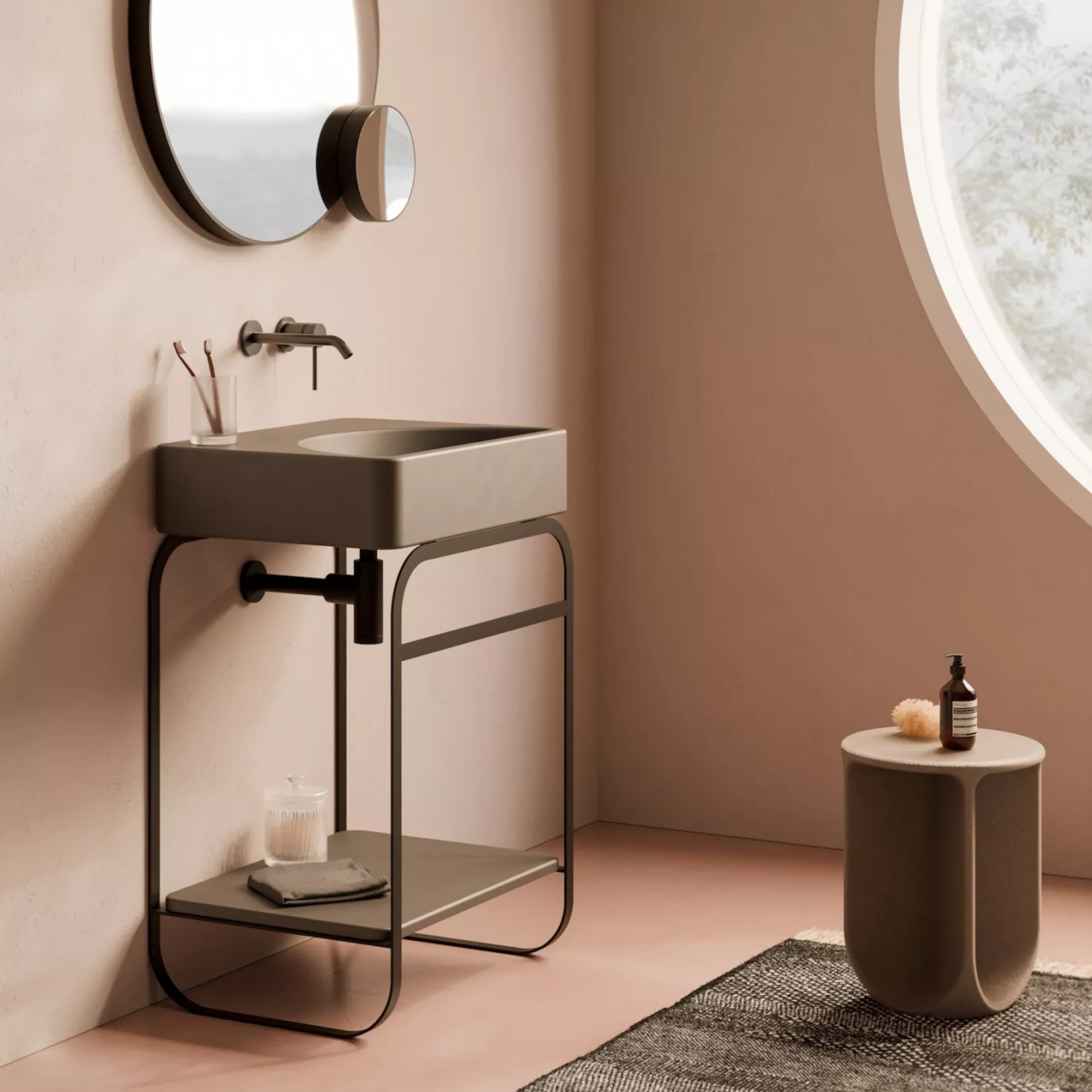 Structure meuble bain pour vasque a poser LUNARIS - STRUCTURA 61