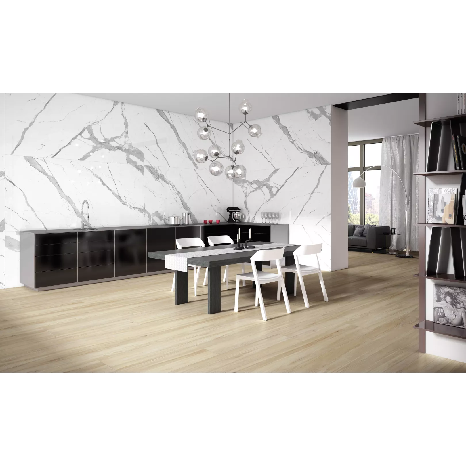 Carrelage grès cérame effet marbre STATUARIO EXTRA WHITE