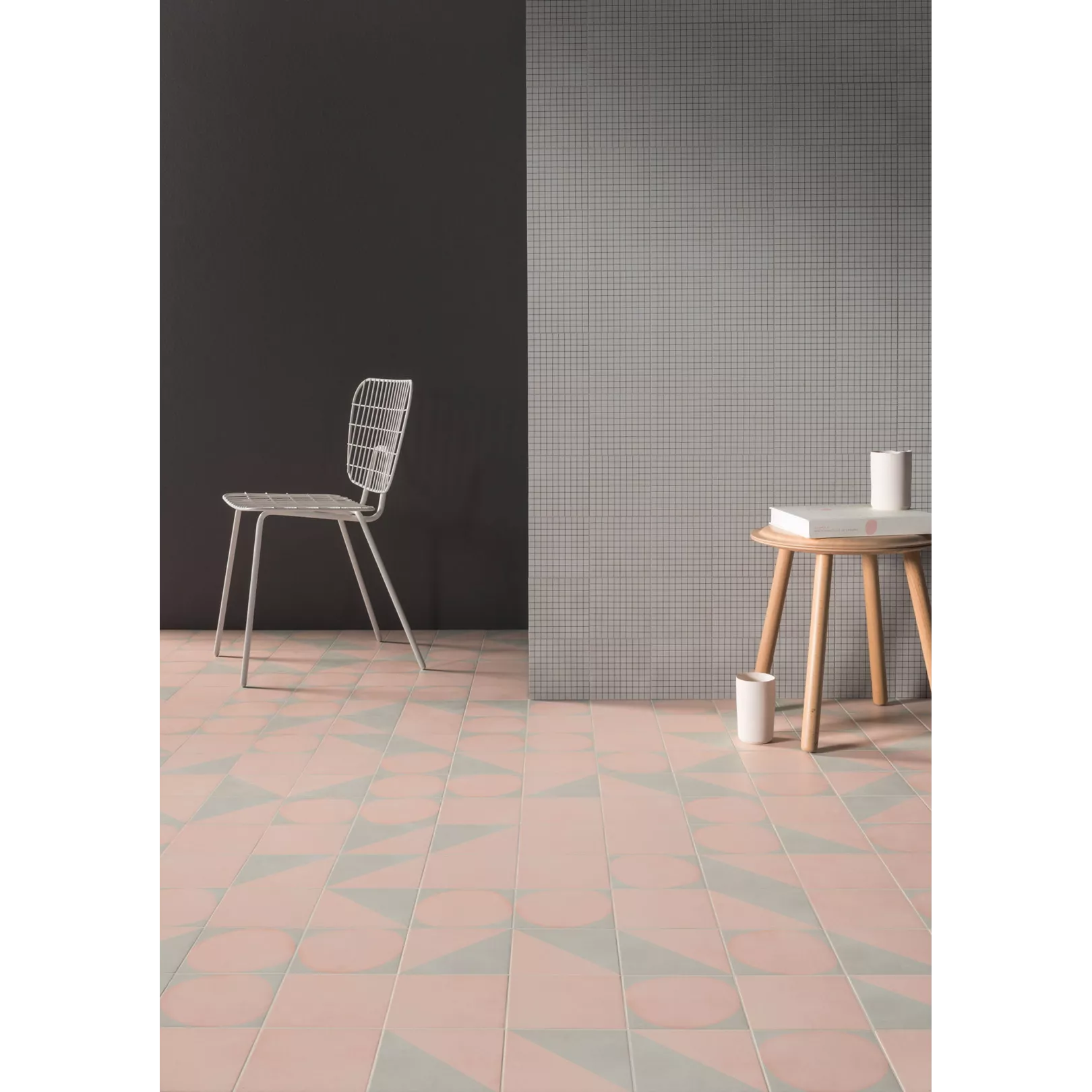 Carrelage grès cérame effet graphique Futura 15x15cm (4 couleurs, 5 Design)