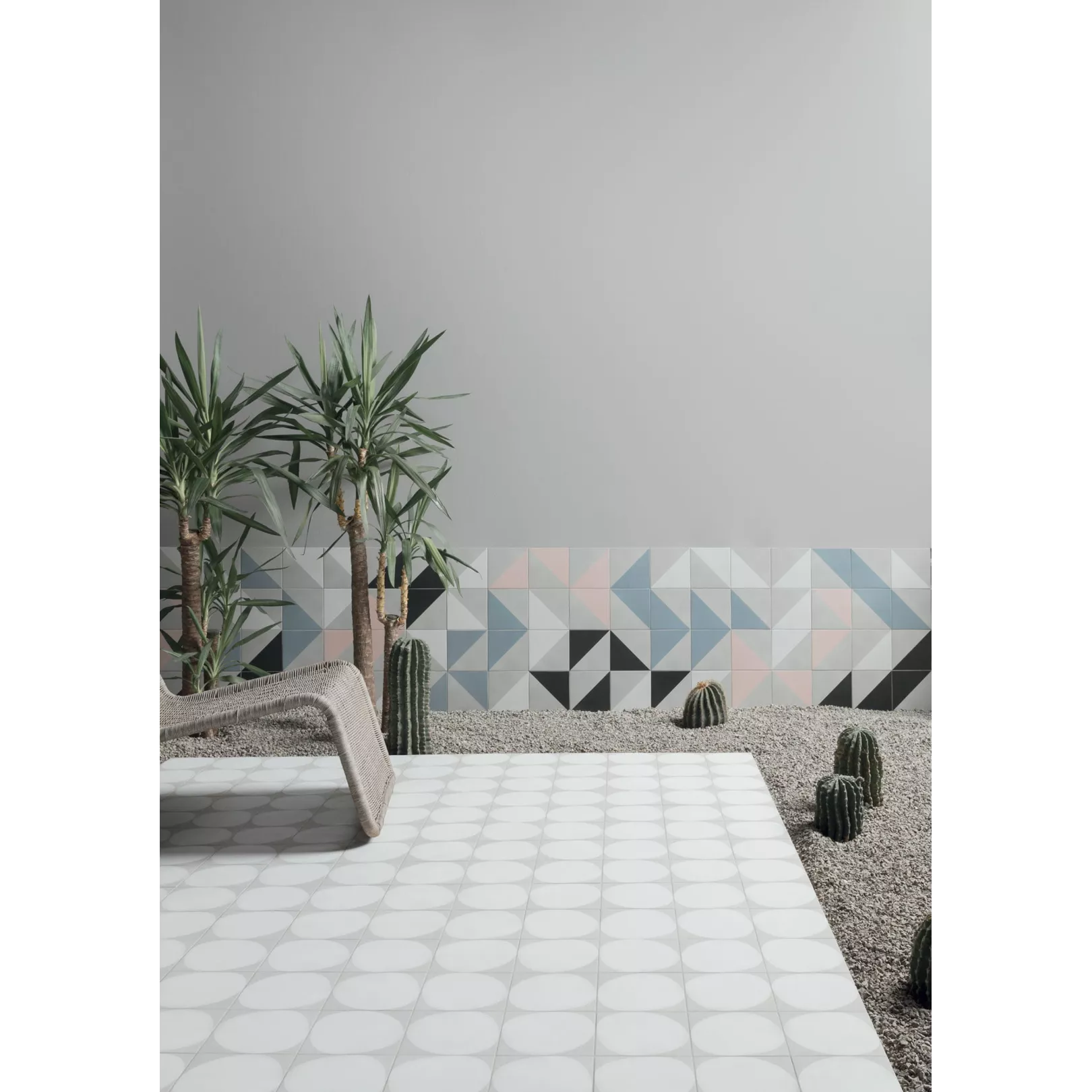 Carrelage grès cérame effet graphique Futura 15x15cm (4 couleurs, 5 Design)