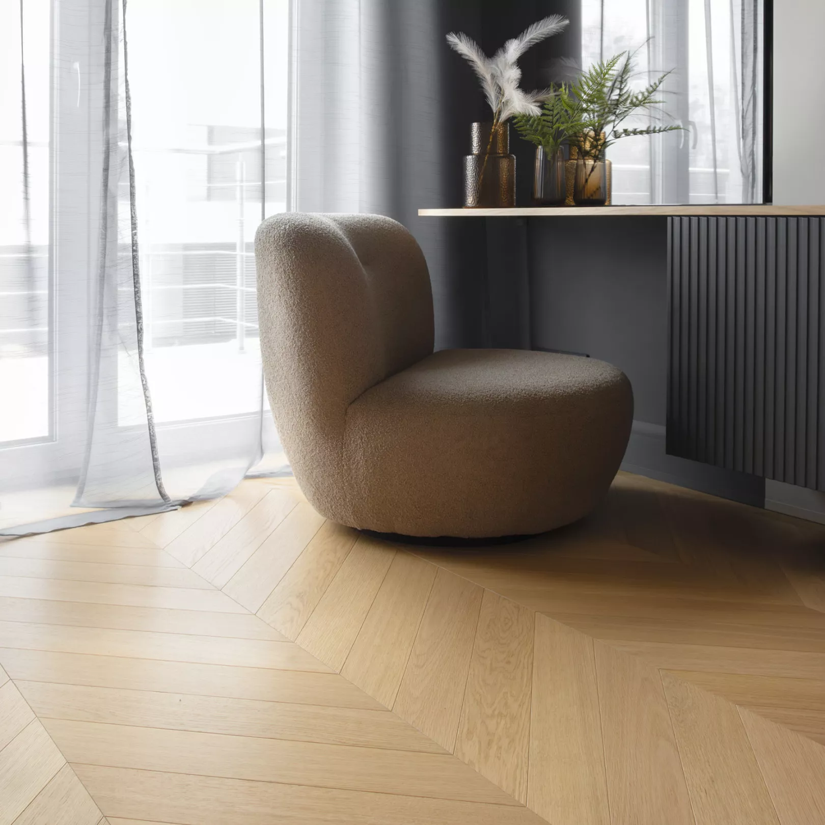 Parquet chêne Contre-collé - Point de Hongrie - brut ou teinté (vernis ou huilé)