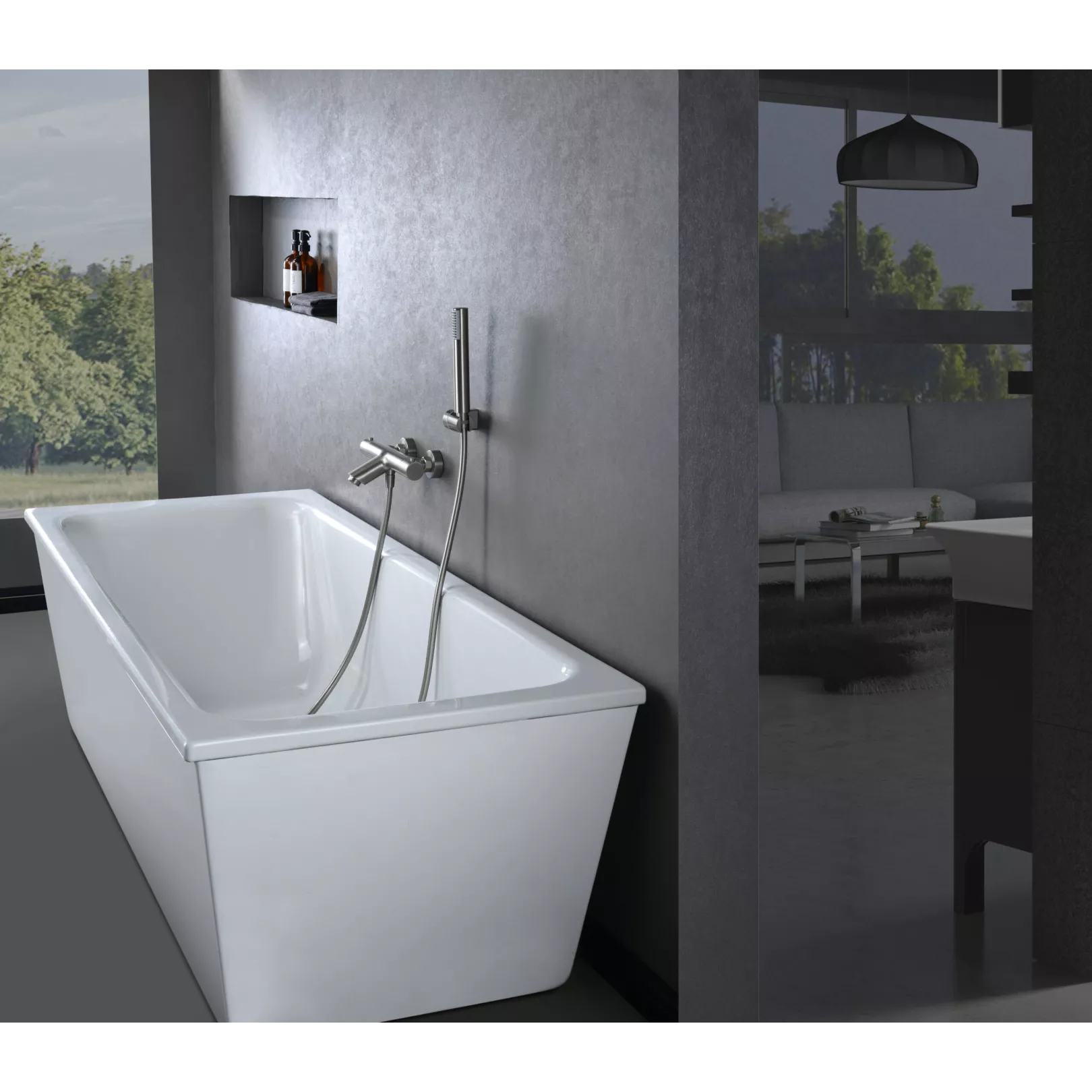 Robinetterie pour baignoire Thermostatique CURVED mural (externe)