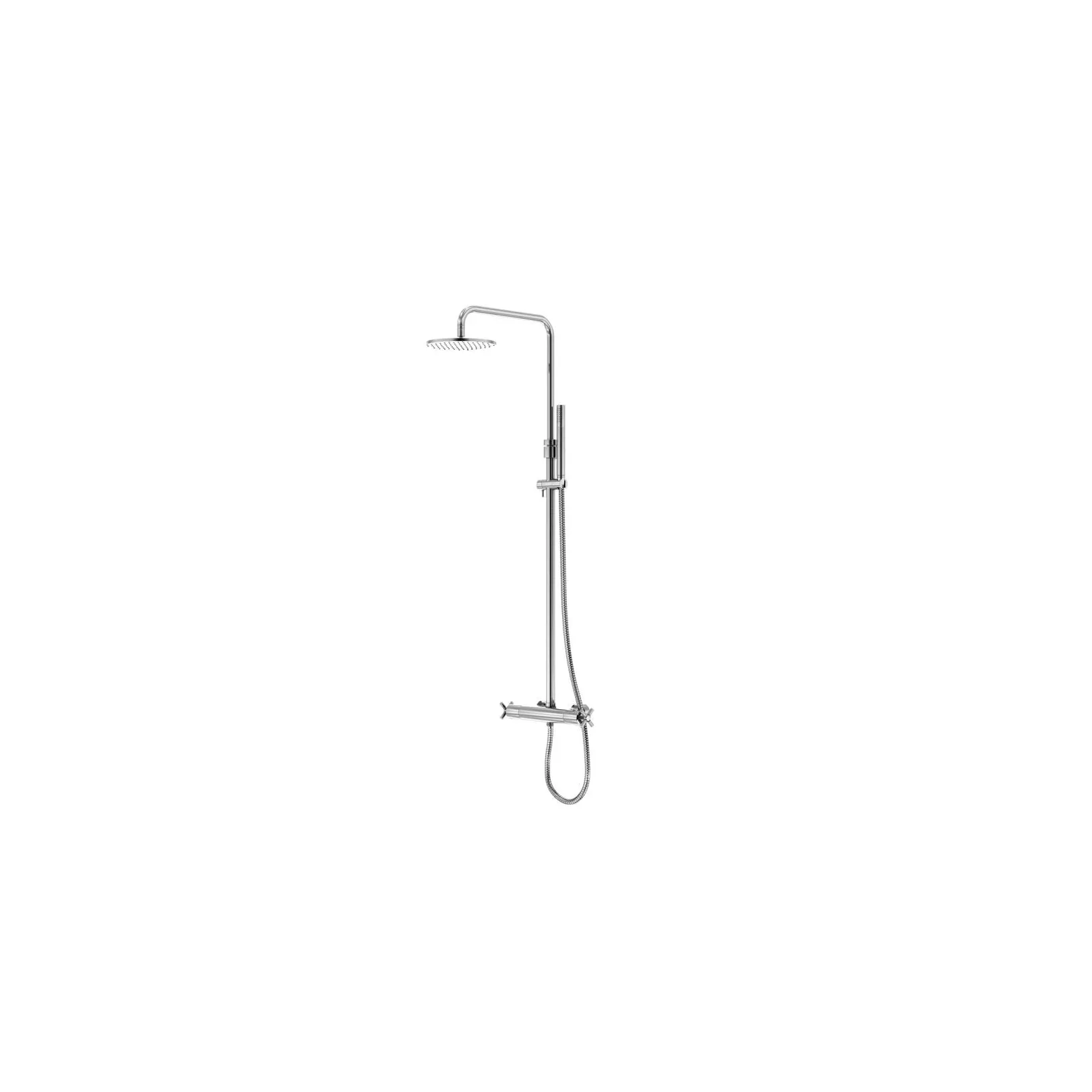 Colonne de douche thermostatique externe 2502721 avec inverseur intégré, tête de douche et douchette
