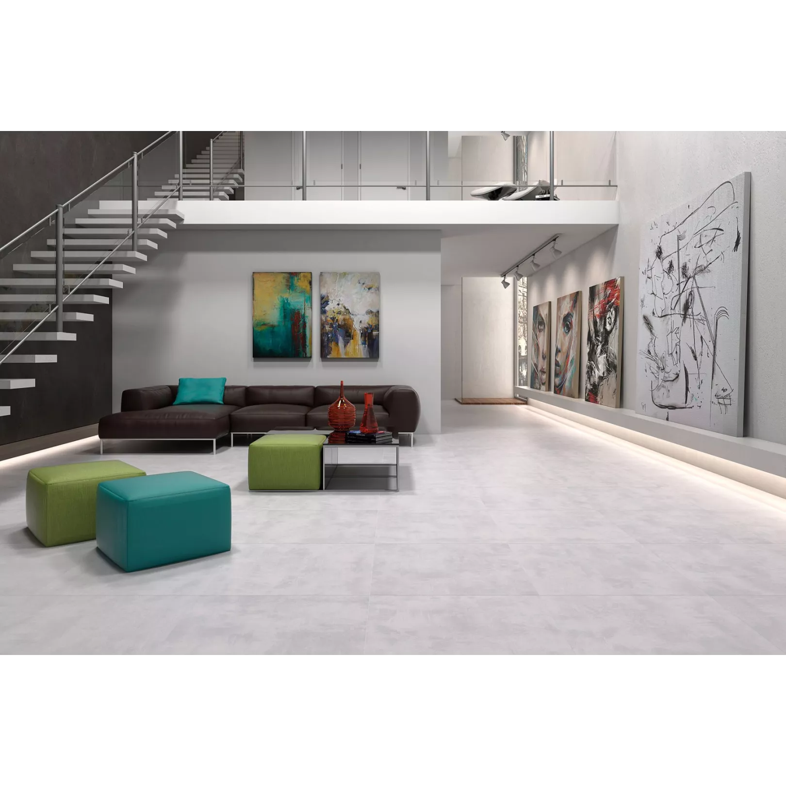 Carrelage grès cérame effet béton Cemento (3 couleurs)