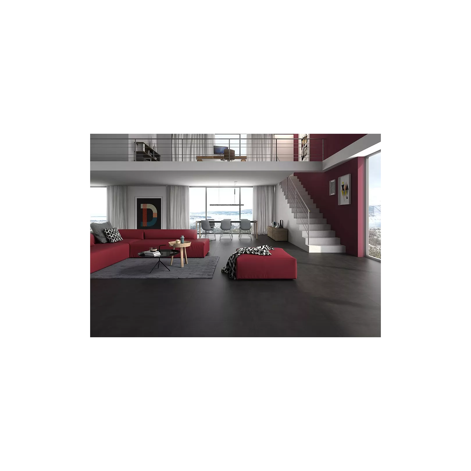 Carrelage grès cérame effet béton Cemento (3 couleurs)