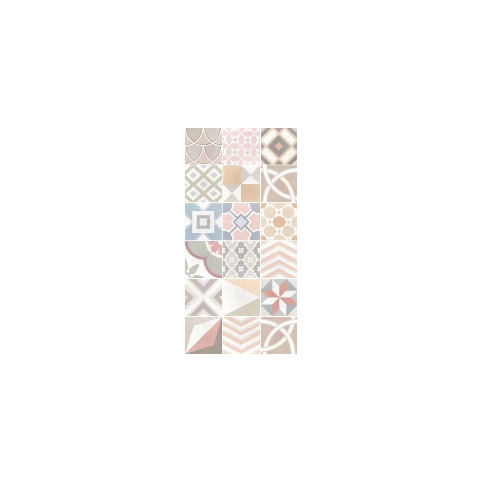 Carrelage grès cérame effet carreau ciment Caprice Deco Pastel Patchwork
