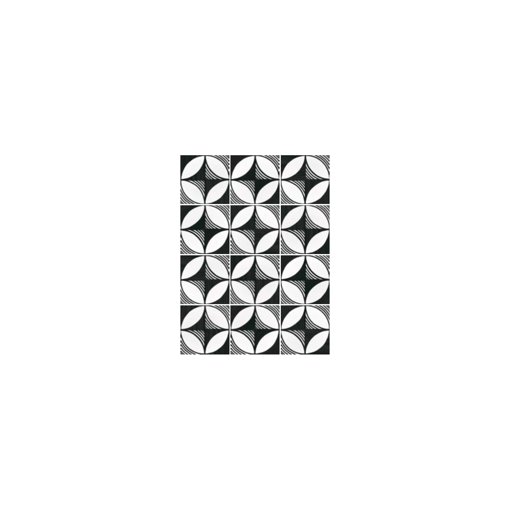 Carrelage grès cérame effet carreau ciment Caprice Deco B&W Compass