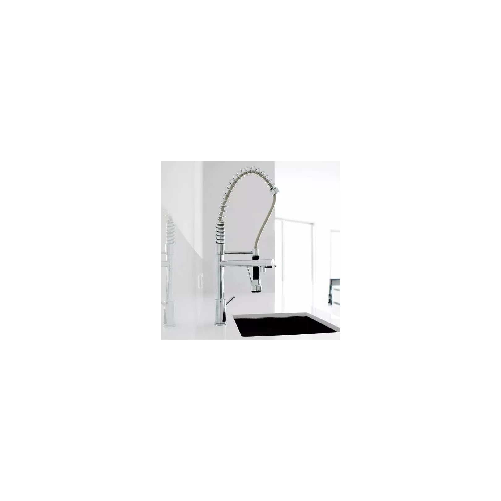 Robinet 1001480, mitigeur monotrou à poser, bec orientable,et douchette à maiin