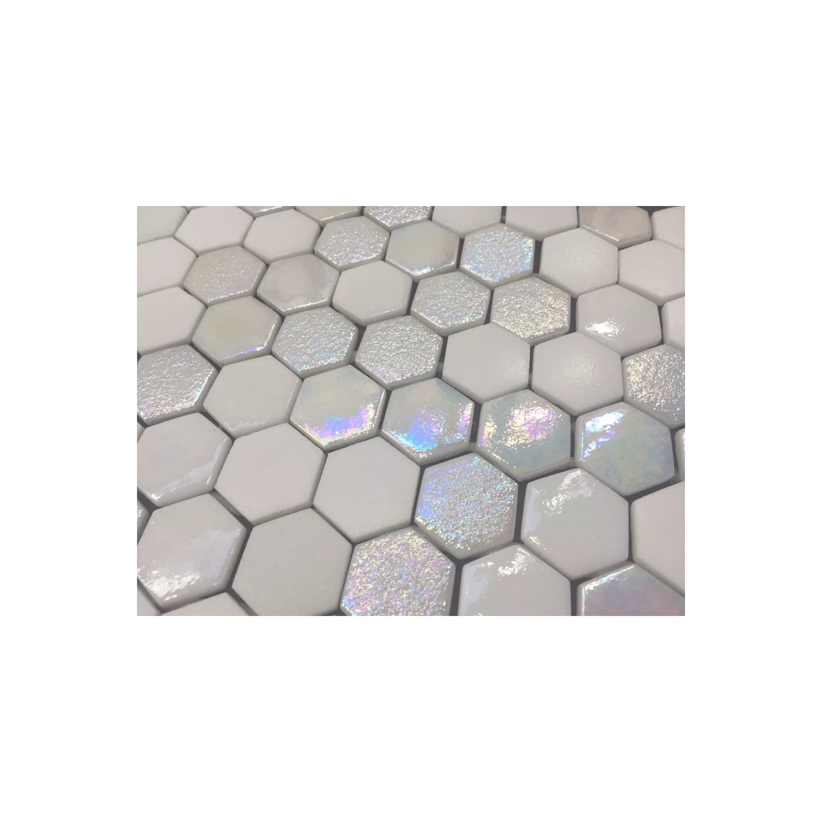 Mosaïque Textures hexagone 2,6x2,2cm Star sur trame nylon 33,2x33,2cm