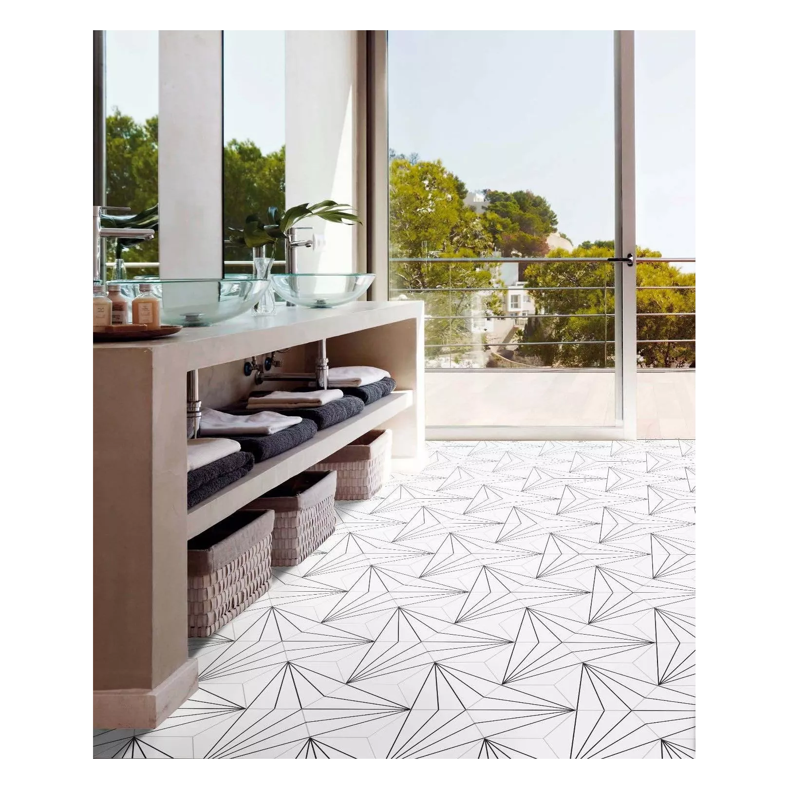 Carrelage grès cérame Hex 25 Aster, hexagone 25x22cm (14 couleurs)