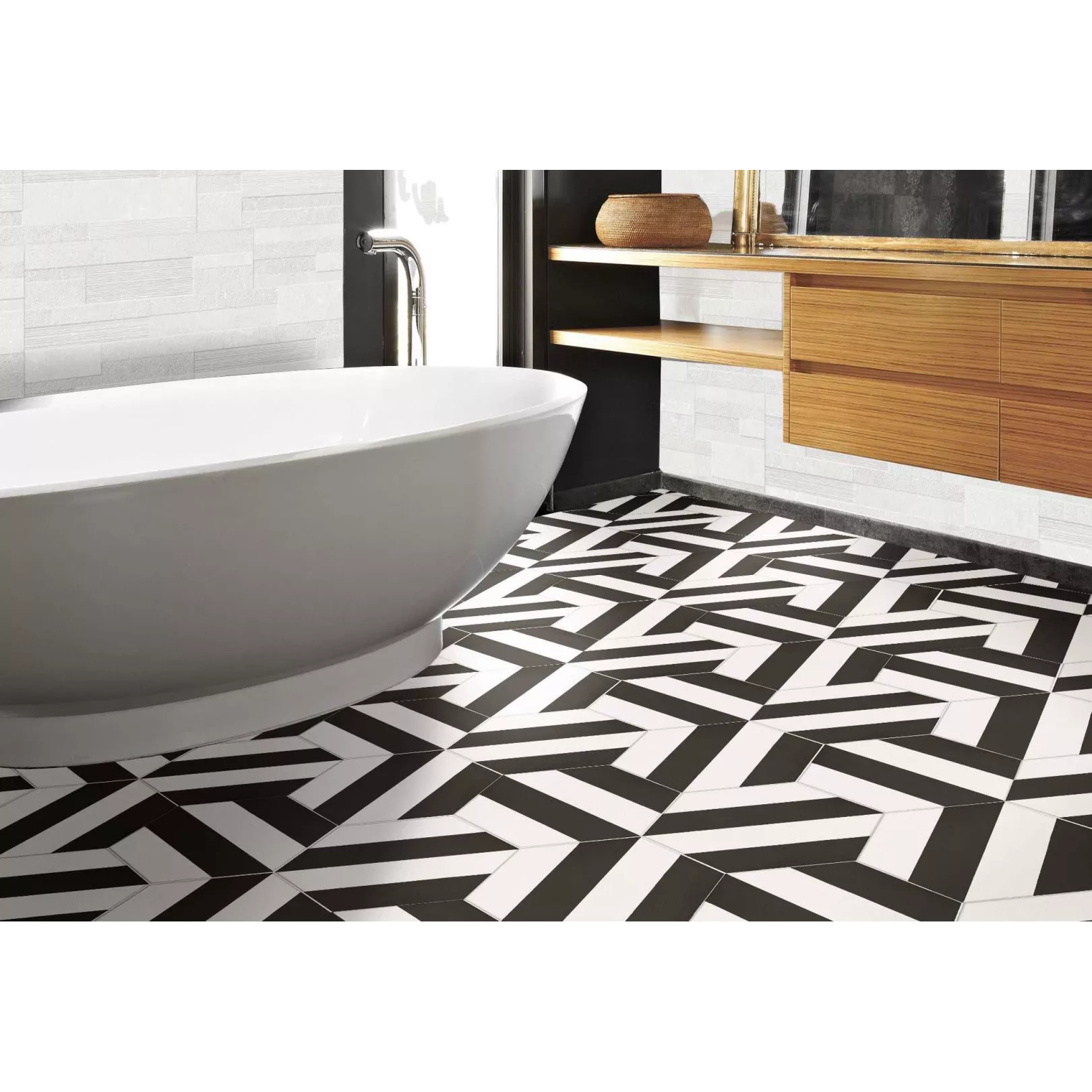 Carrelage grès cérame Hex 25 Porto Capri, hexagone 25x22cm (5 couleurs)