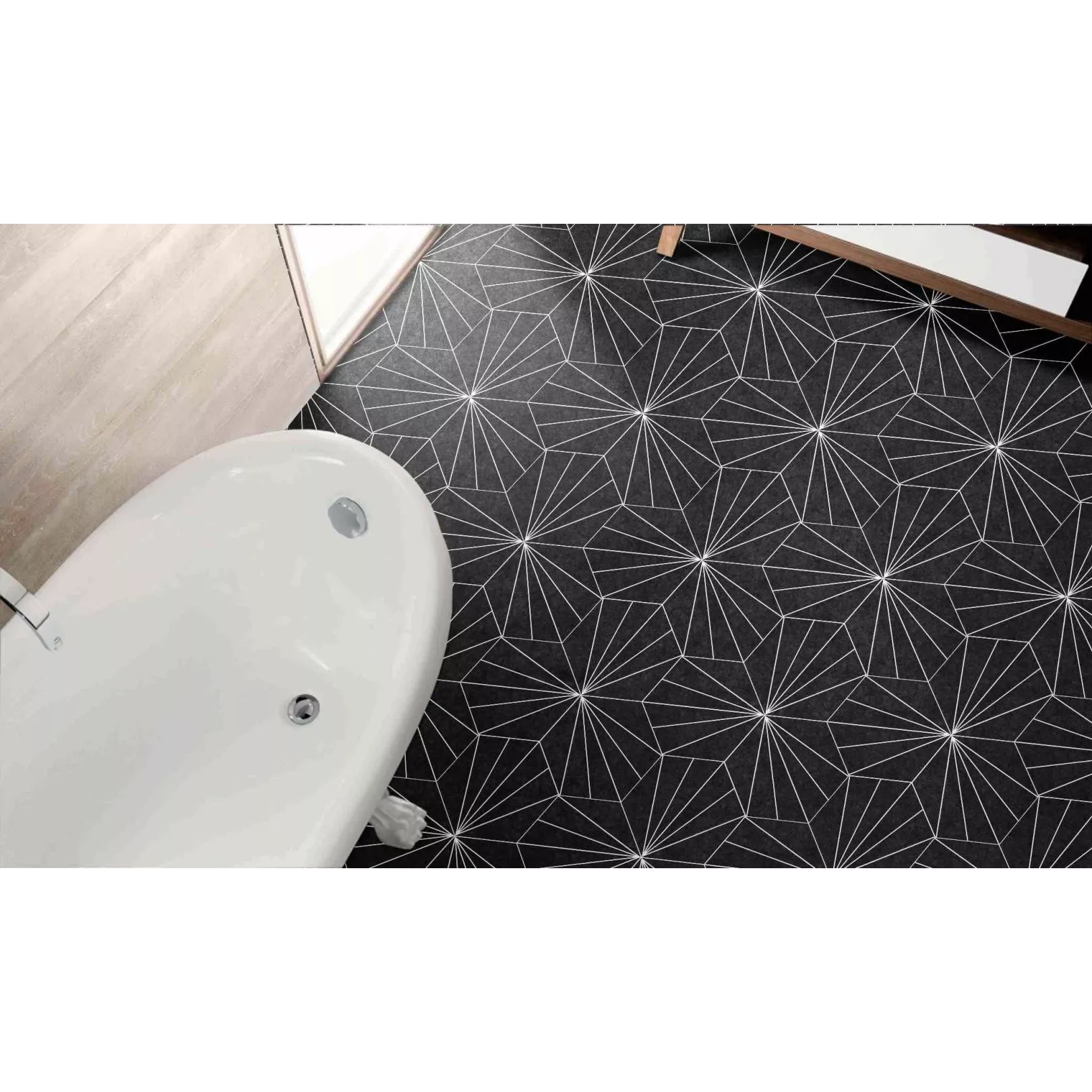 Carrelage grès cérame Hex 25 Aster, hexagone 25x22cm (2 couleurs)