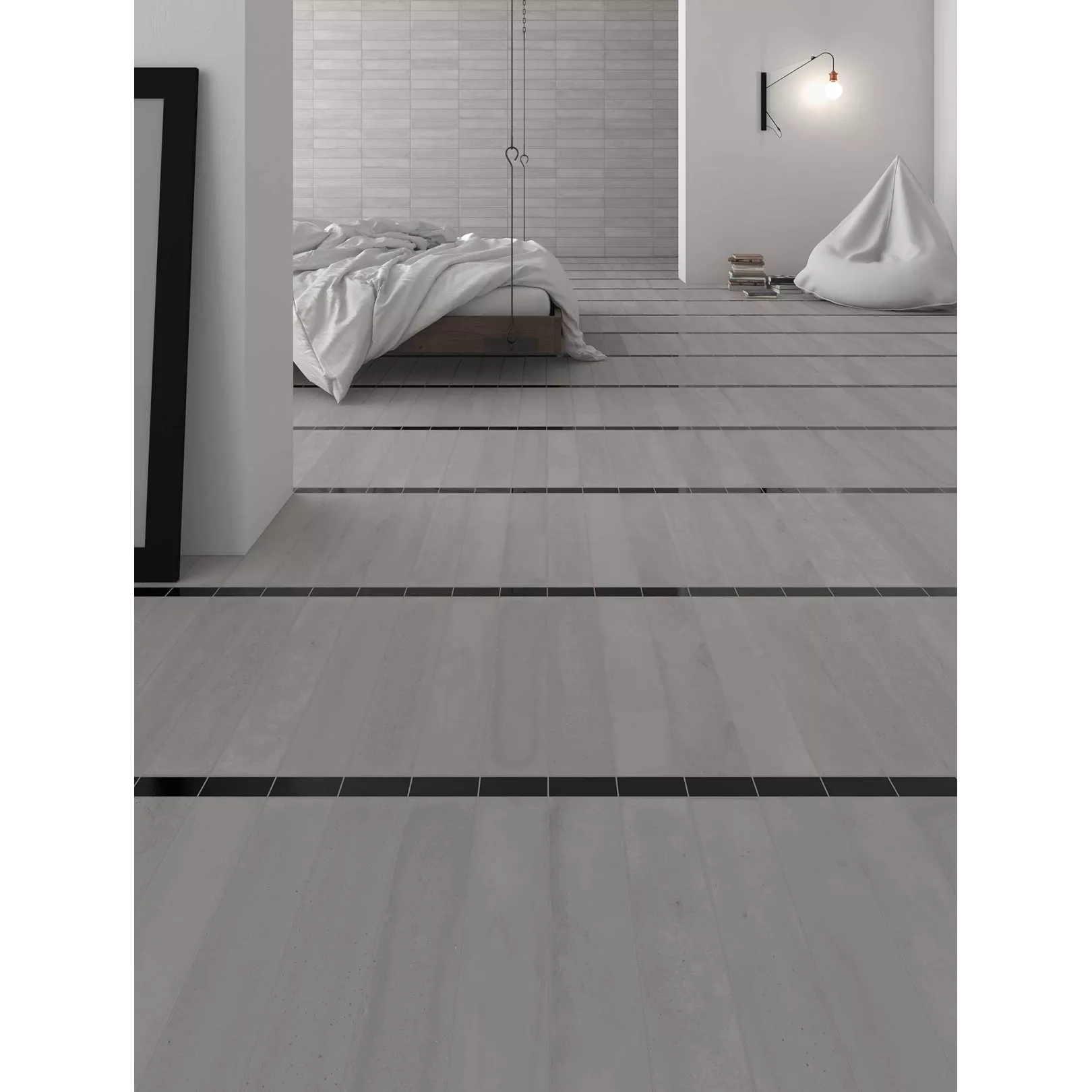 Carrelage grès cérame Love Affairs Concrete Strip 50x10cm effet béton brut 