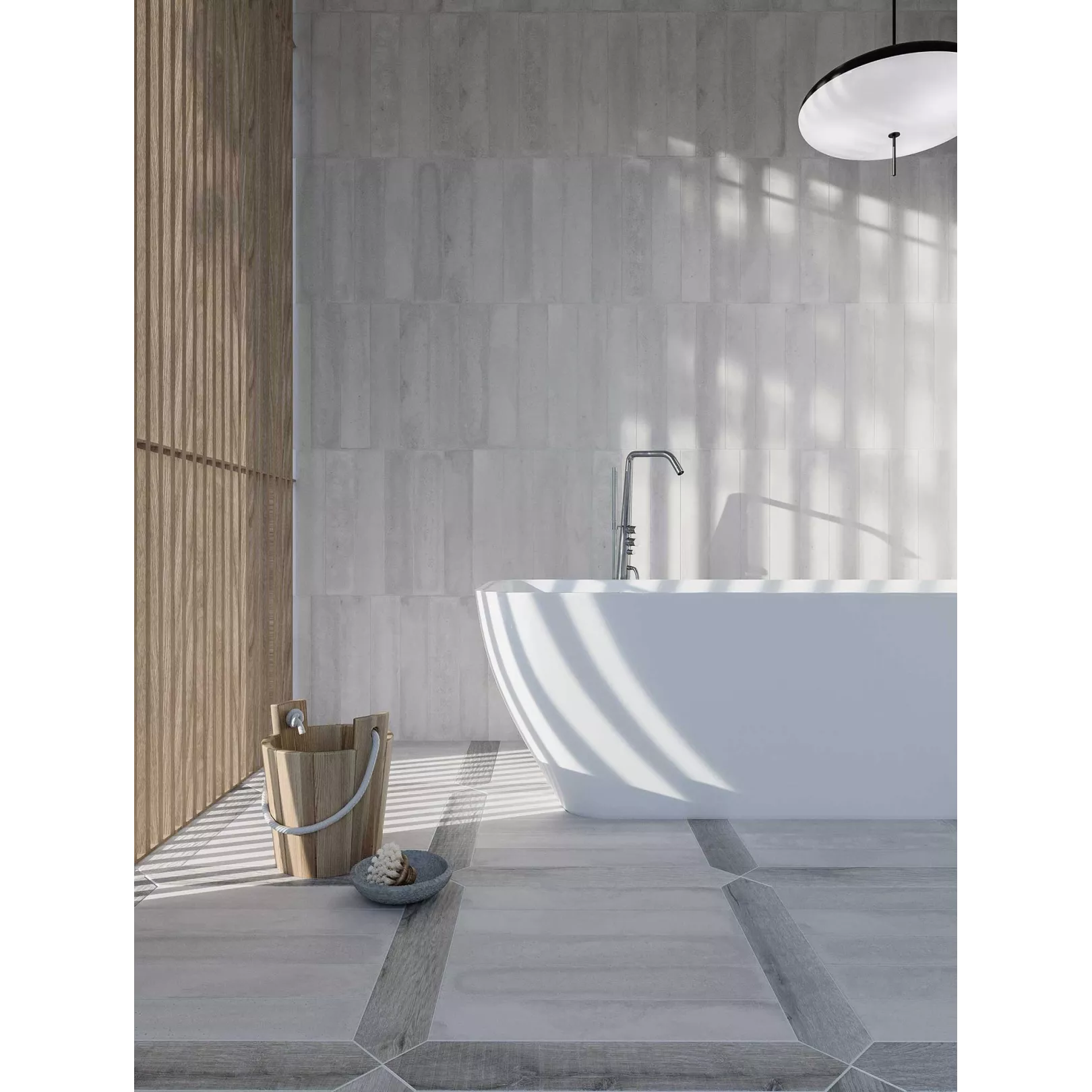 Carrelage grès cérame Love Affairs Concrete Strip 50x10cm effet béton brut 