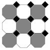 Octogone : 2 couleurs - Cabochon : 1 couleur
