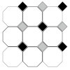 Octogone : 1 couleur - Cabochon : 2 couleurs