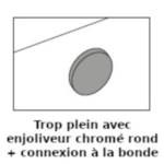 Trop plein avec enjoliveur chromé rond