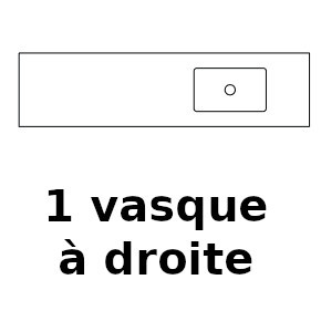 Simple vasque décalée à droite