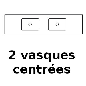 Double vasque centrée